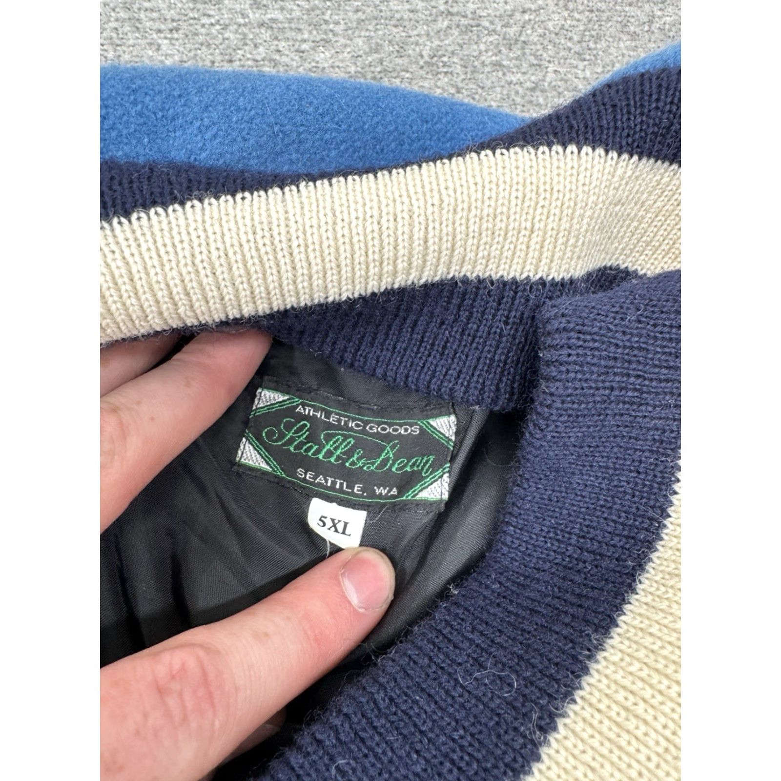 Vintage VINTAGE Columbia Wool Jacket 5XL Bomber Jacket Men Blue Ivy League Stahl & Dean Jurgella Collection Size US XXL / EU 58 / 5 - 6 Thumbnail