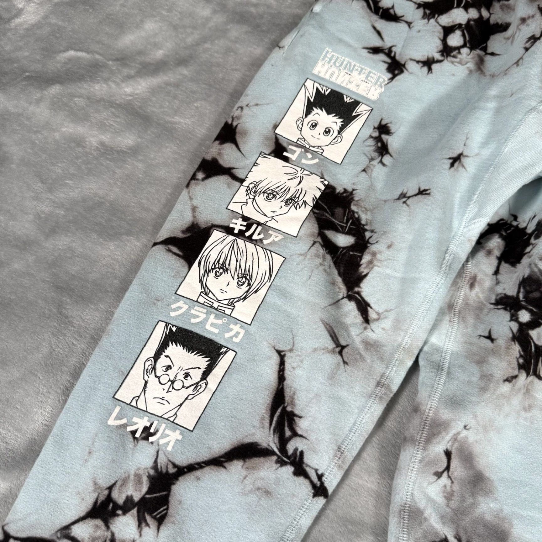 Hypland Hypland Hunter X Hunter Sweatpants Jogger Mens Small 29” Tie Dye Anime Blue Cotton Polyester Fleece Elastic Waist Inseam 29" Regular Pants Size US 29 - 2 Thumbnail