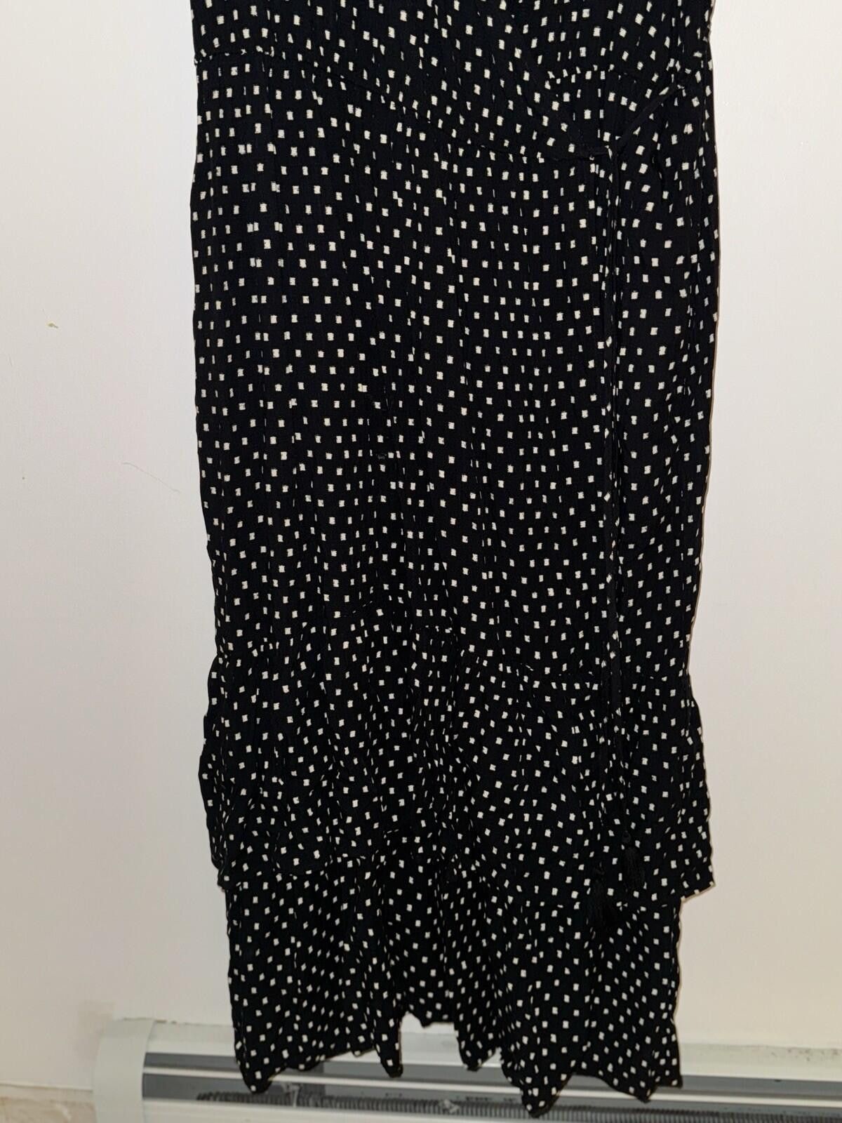 Other Knox Rose Wrap Black White Polka Dot Squares Tiered Dress Size XXL / US 16-18 / IT 52-54 - 7 Thumbnail