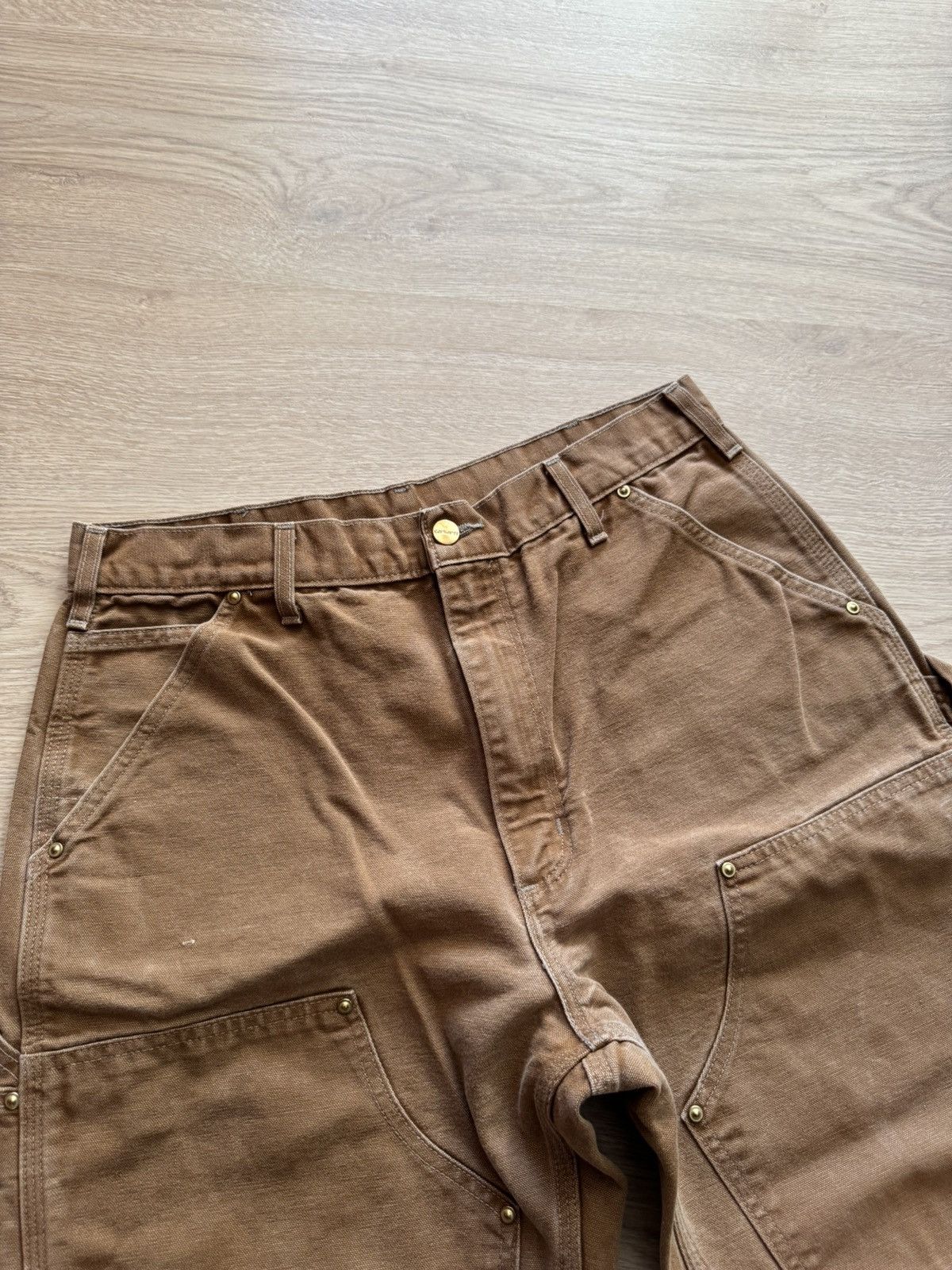 Carhartt Carhartt Double Knee Duck Brown Made In USA Loose Fit Pants Size US 34 / EU 50 - 2 Thumbnail