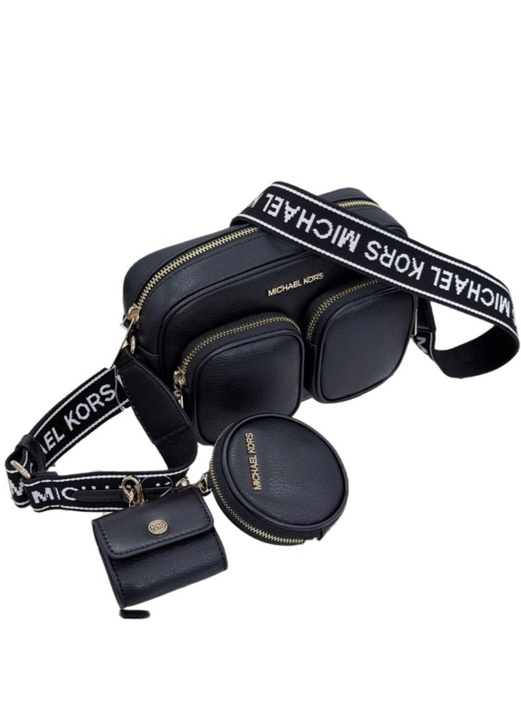 Michael Kors Michael Kors Crossbody Bag Black with Gold Hardware Size ONE SIZE - 4 Thumbnail