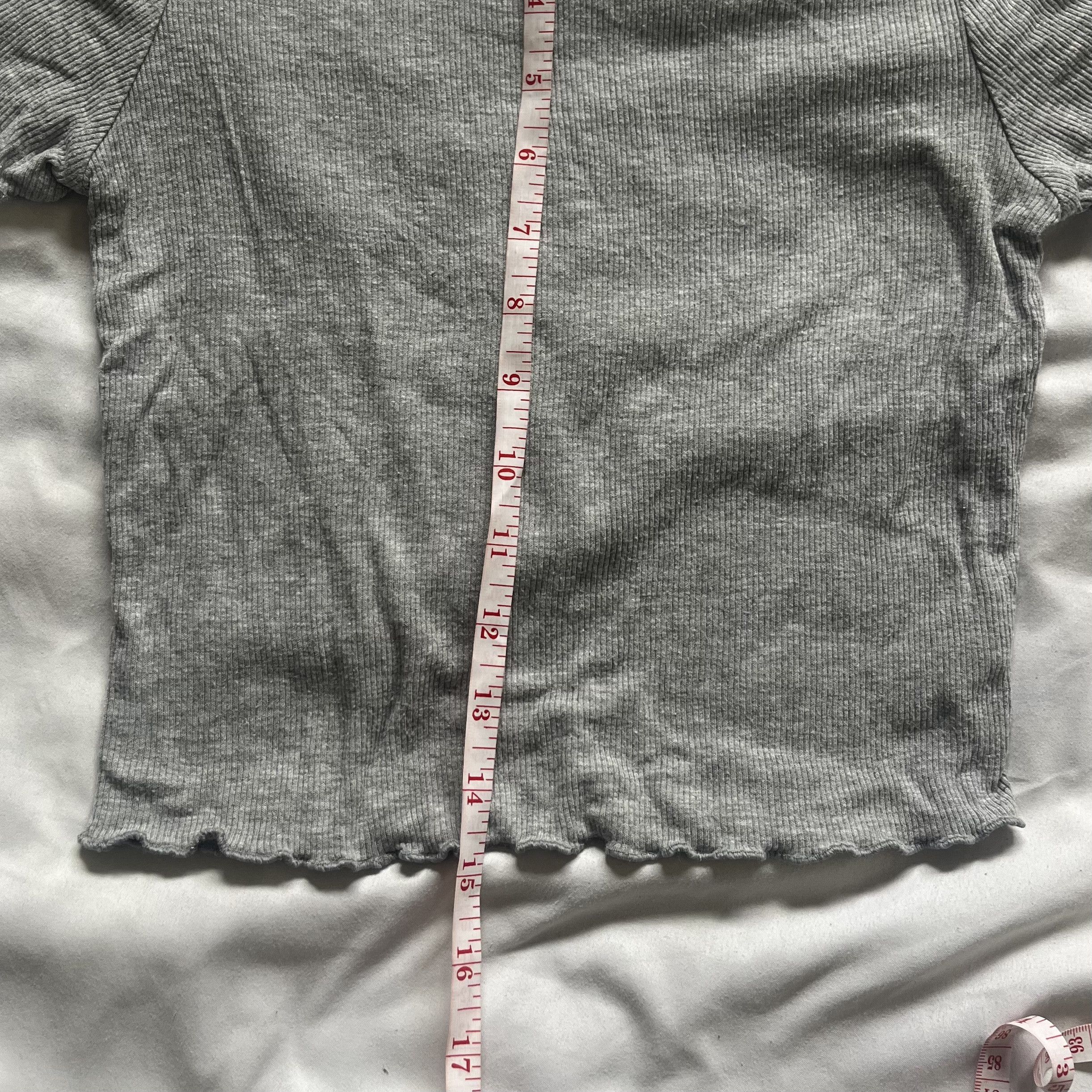 Target Basics Wild Fable Gray Crop Top with Lettuce Hem Size XS / US 0-2 / IT 36-38 - 7 Thumbnail