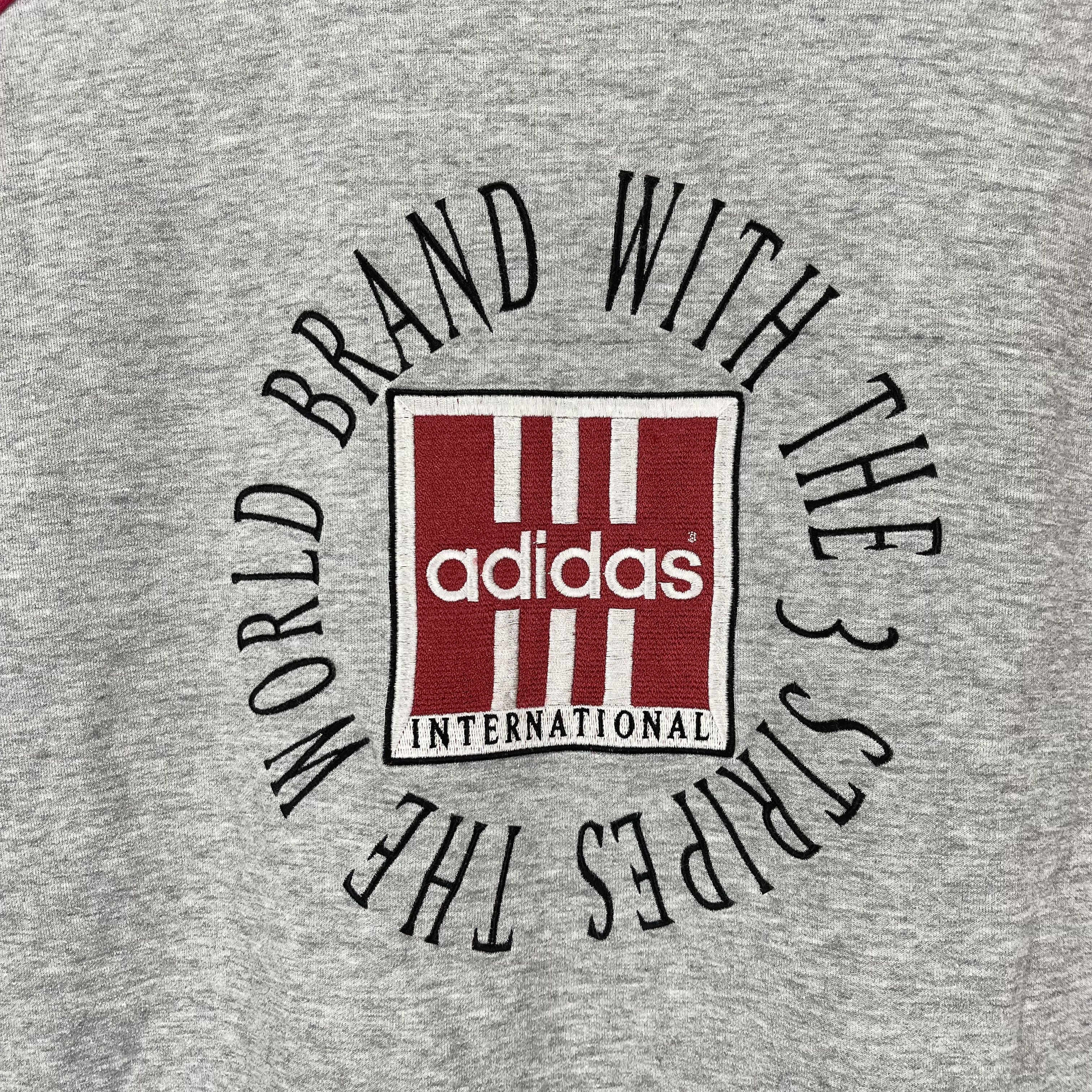 Adidas 90s Vintage ADIDAS THREE STRIPE Sweatshirt Jumper #1239/AQ Size US L / EU 52-54 / 3 - 15 Thumbnail