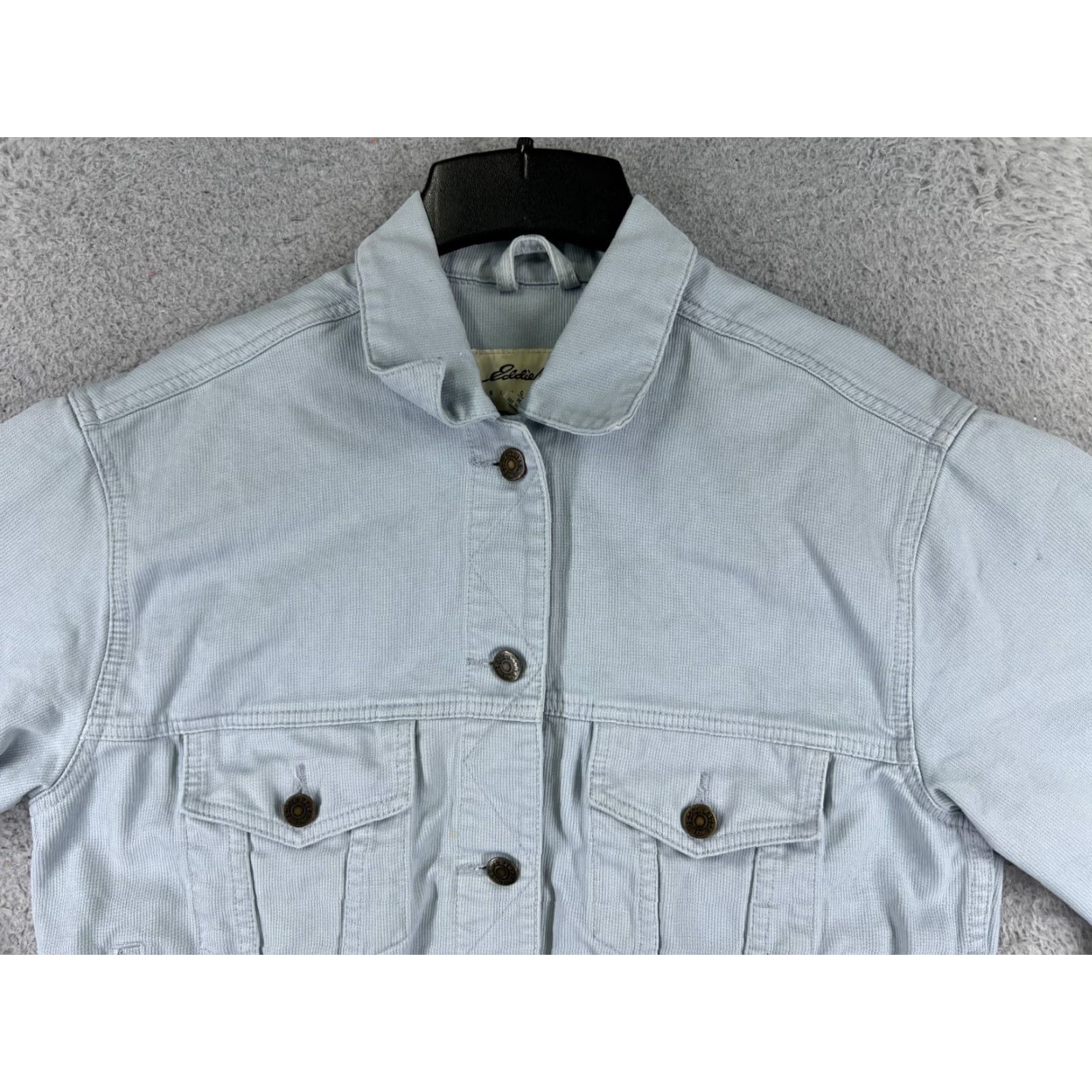 Eddie Bauer VINTAGE Eddie Bauer Jacket Women Medium Blue Denim Crop Y2K Button 100% Cotton Trucker Size M / US 6-8 / IT 42-44 - 4 Thumbnail