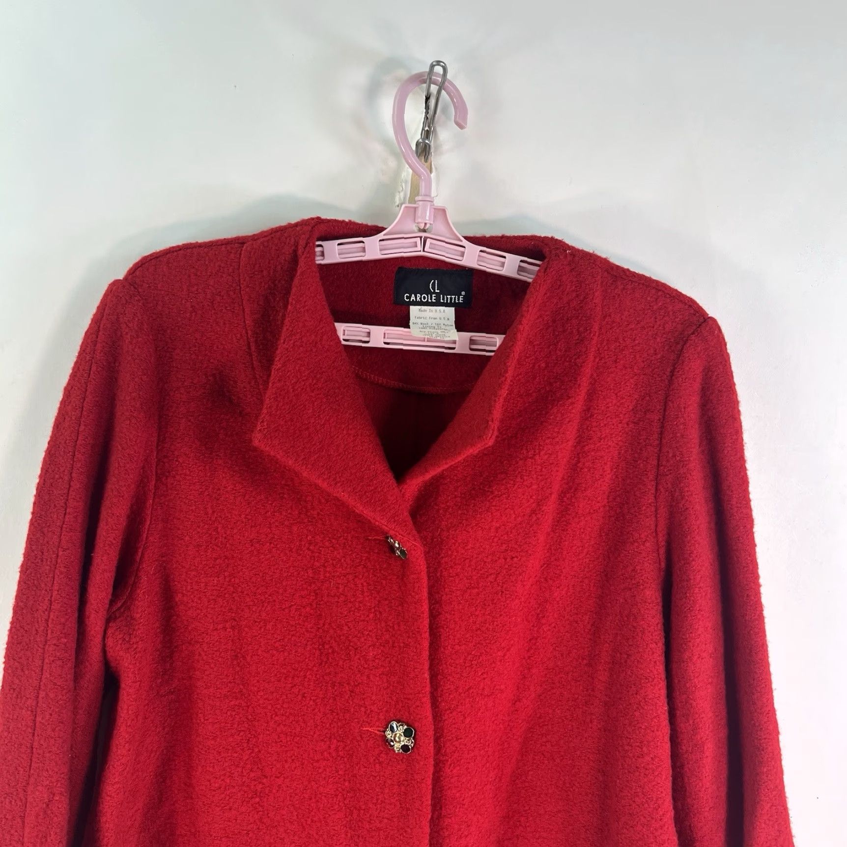 Vintage VINTAGE Carole Little Blazer Womens Size 10 Red Wool Blend Lined NWT Size L / US 10 / IT 46 - 3 Thumbnail