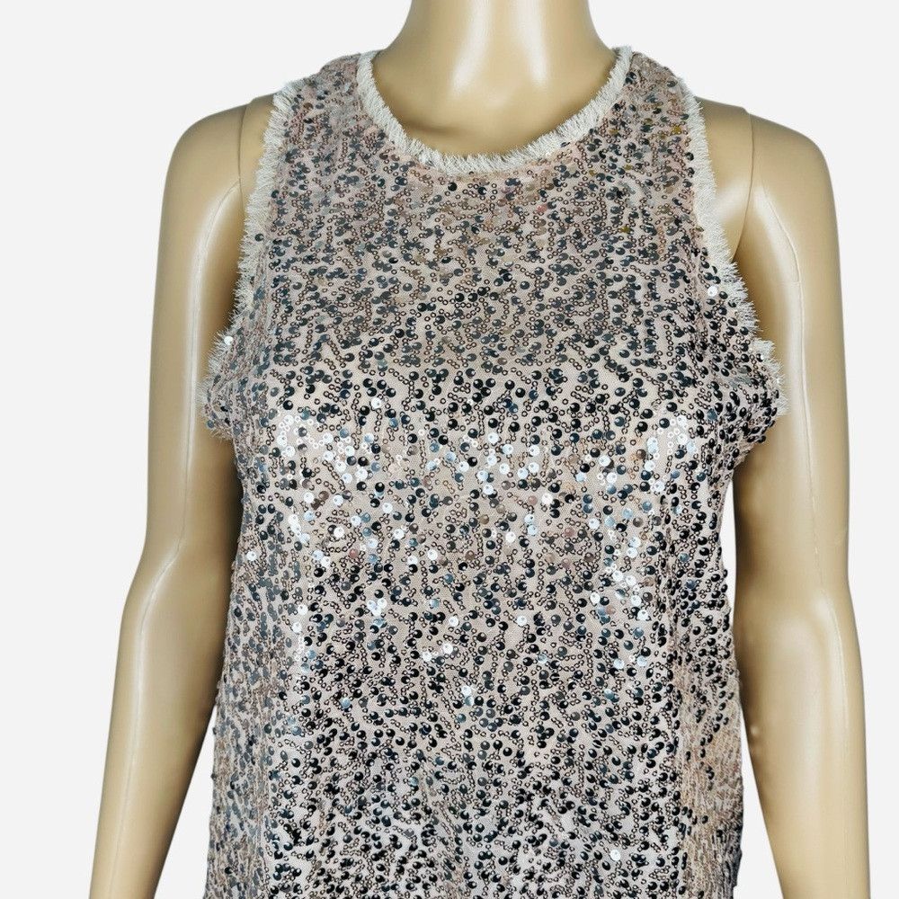 Zara New Zara Sequin Sleeveless Beige Top Size XS Size XS / US 0-2 / IT 36-38 - 2 Thumbnail