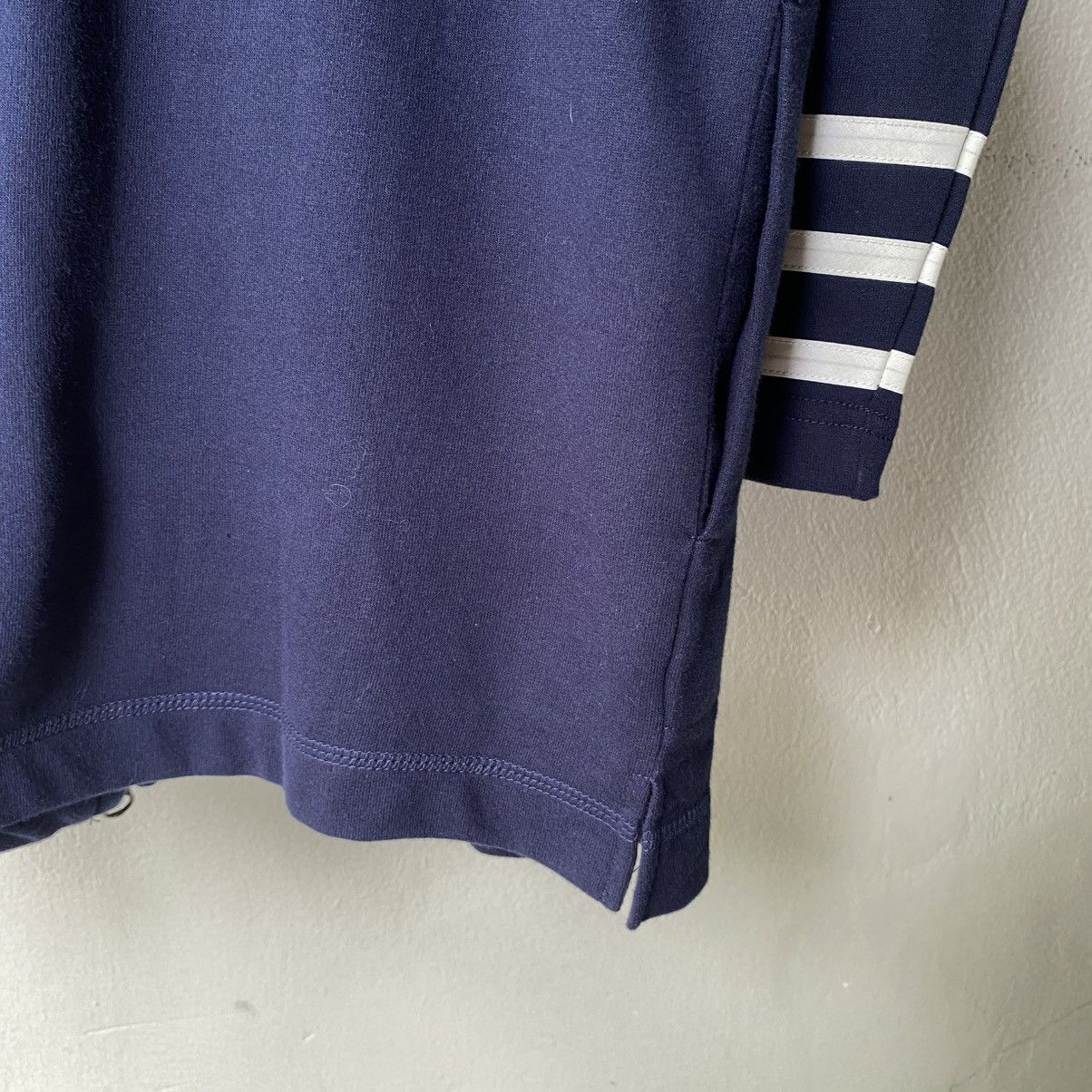 Ne-Net Ne-net Navy Zip Hoodie with Striped Sleeve Size XS / US 0-2 / IT 36-38 - 8 Thumbnail