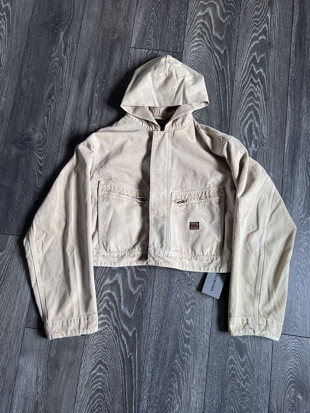 Balenciaga balenciaga fw25 cropped hooded workwear jacket Size US S / EU 44-46 / 1 - 1 Thumbnail