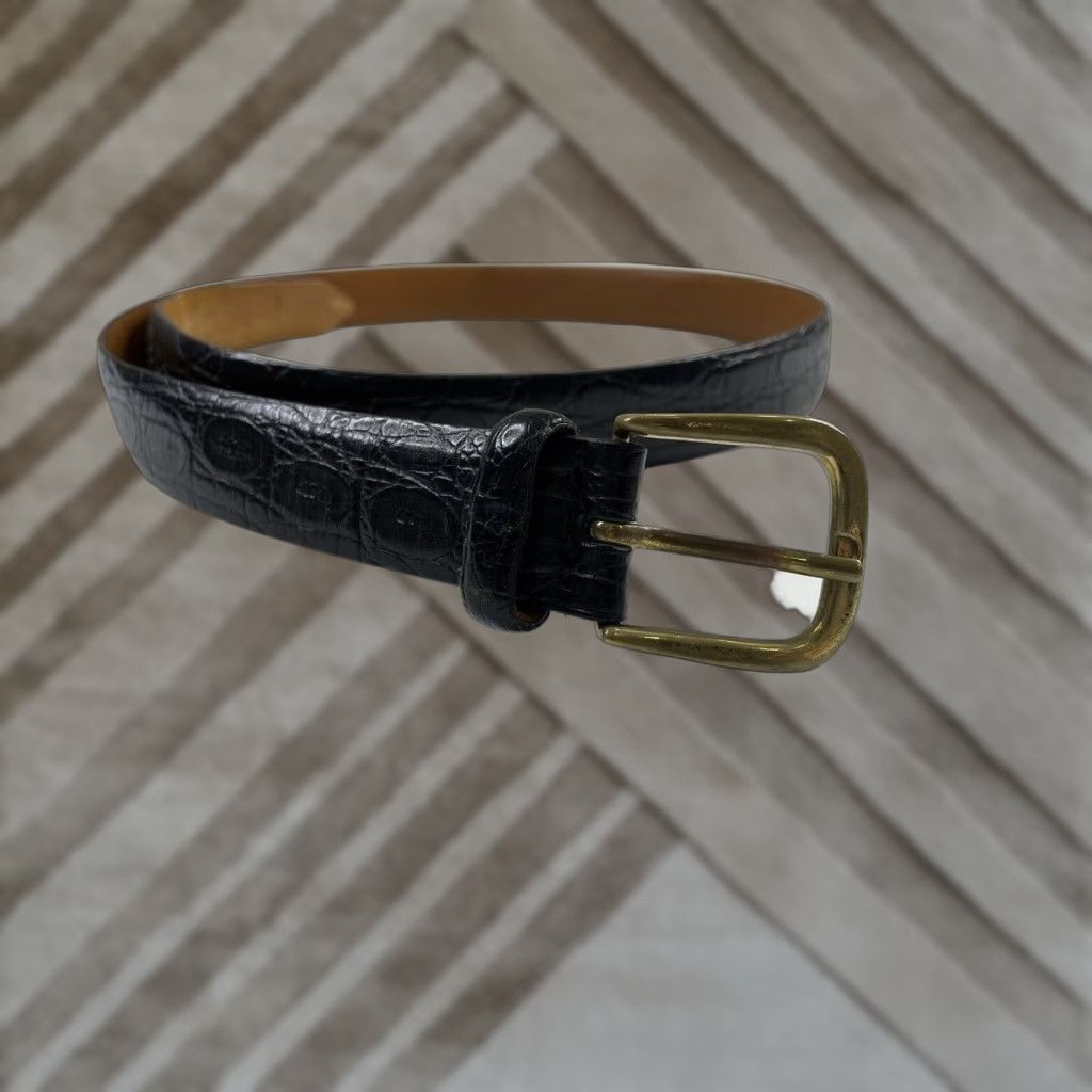 Vintage Trafalgar Belt Dress Belt Leather Braun Brass Buckle 40/100 Classic Men's Regular Brown Size 40 - 1 Thumbnail