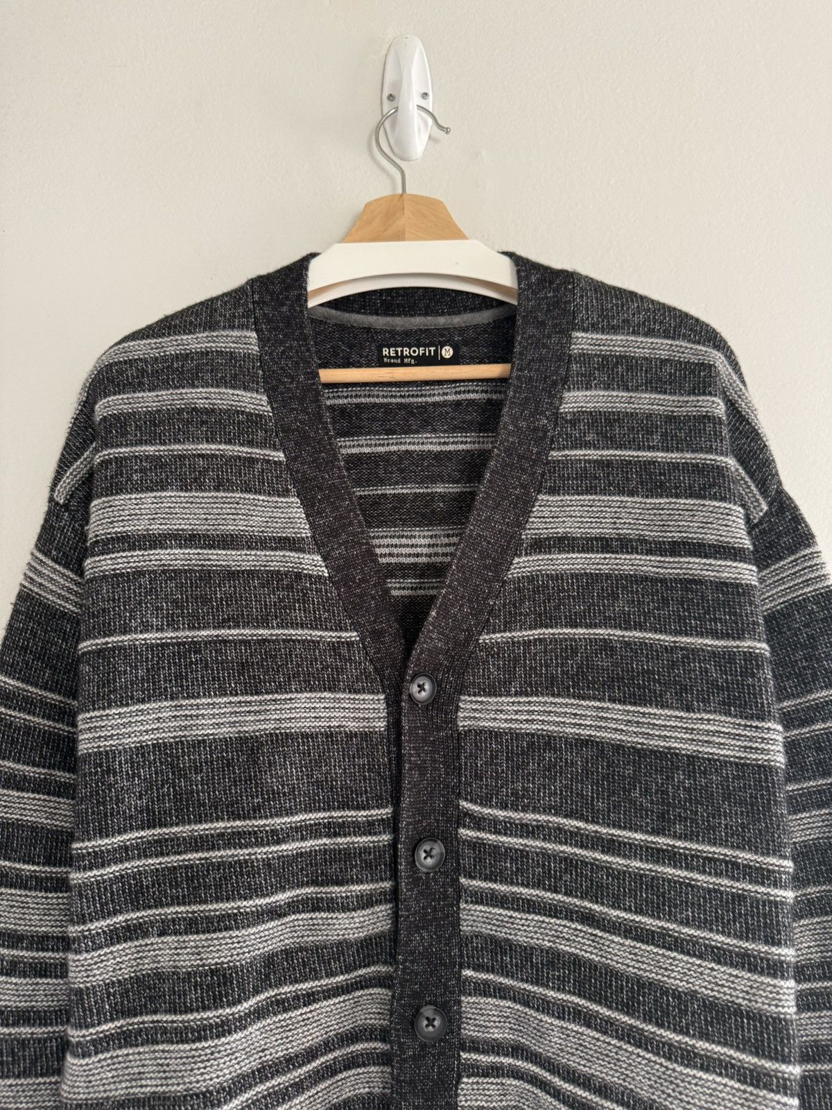 Retrofit Retrofit Brand Mfg. Striped Knit Cardigan Vintage Black Size US M / EU 48-50 / 2 - 3 Thumbnail
