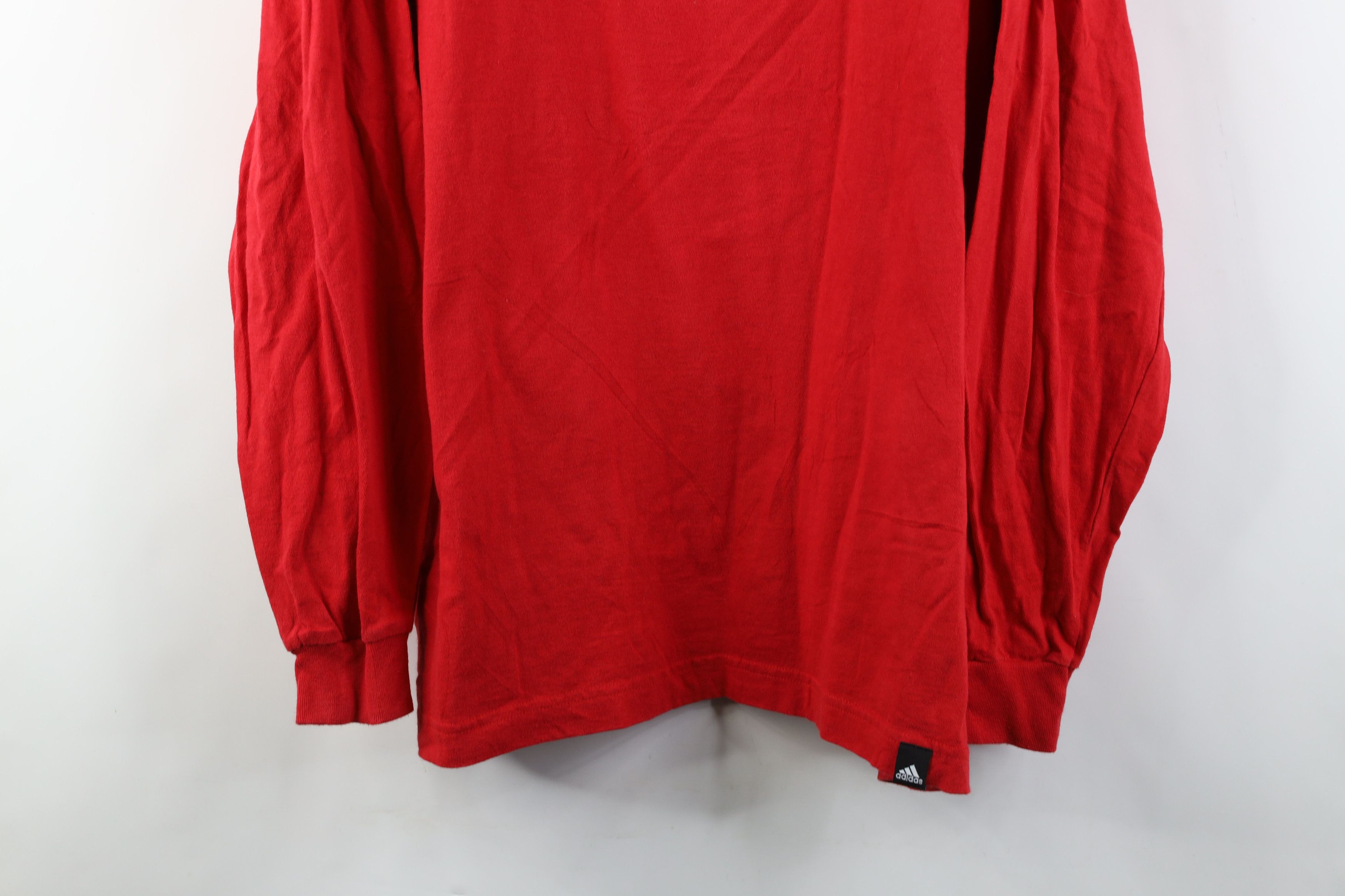 Adidas Vintage Y2K Adidas Logo Long Sleeve T-Shirt Red Cotton Size US XL / EU 56 / 4 - 3 Thumbnail