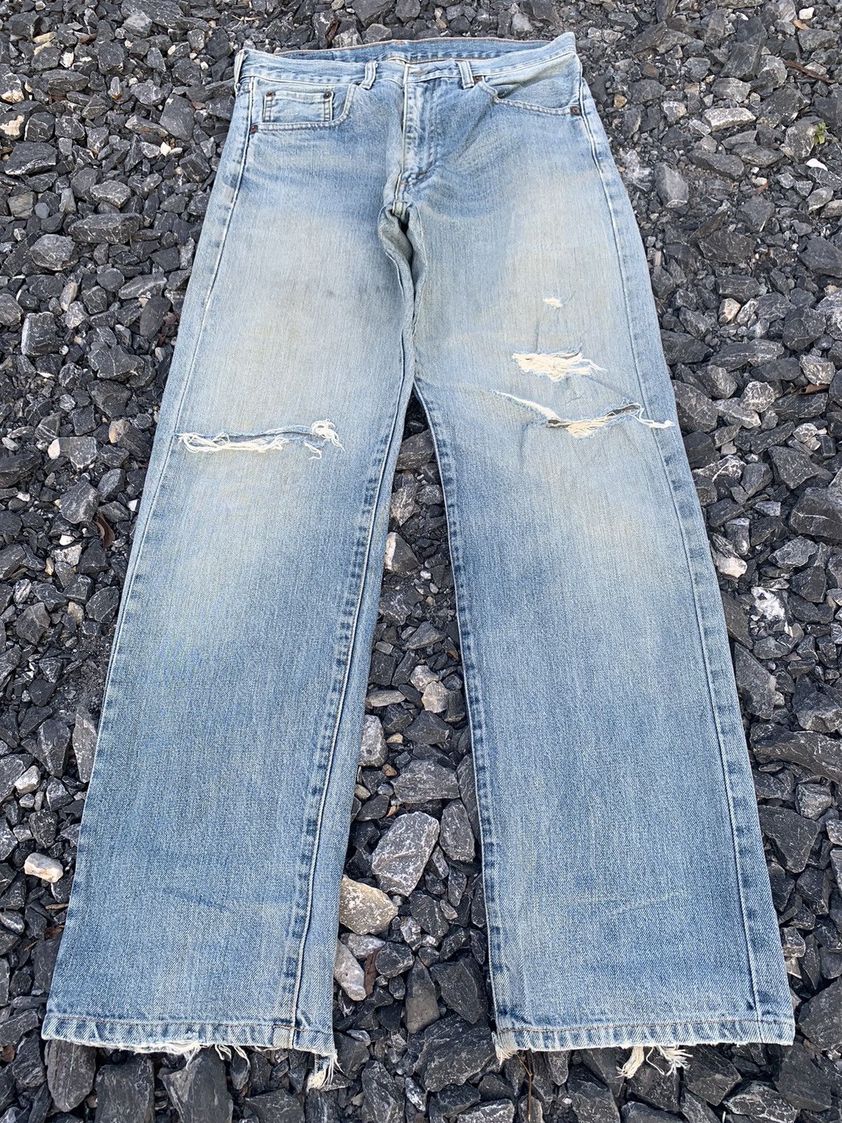Levi's VINTAGE LEVI’S 502 BIG E SELVEDGE FADED DISTRESSED DENIM Size US 31 - 4 Thumbnail