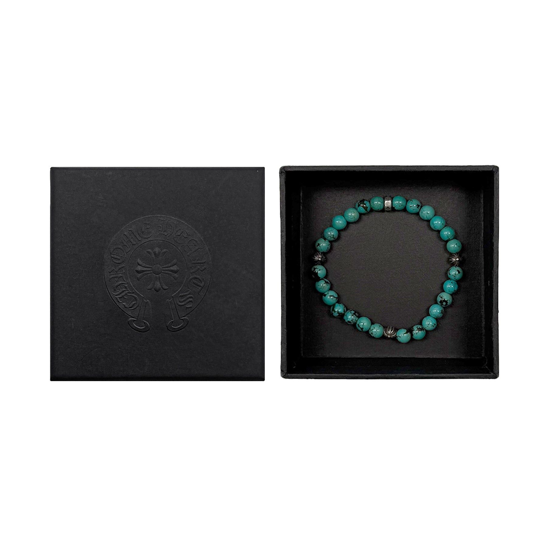 Chrome Hearts Chrome Hearts 6mm Turquoise Silver Cross Beaded Bracelet Size ONE SIZE - 4 Thumbnail