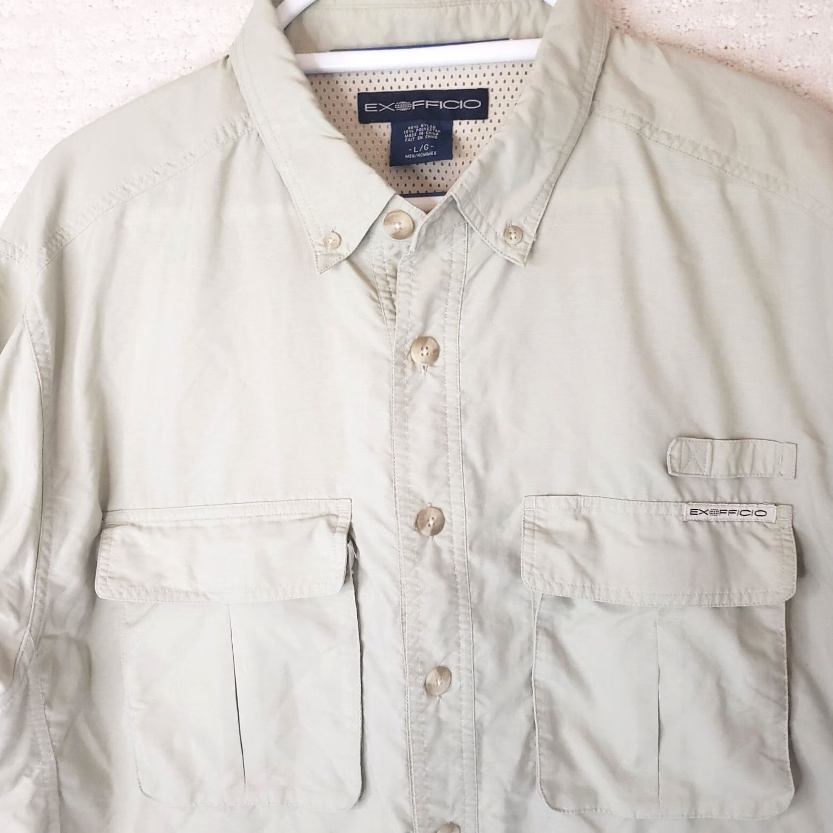 ExOfficio ExOfficio Shirt Mens L Light Green Button-Up Long Sleeve Vented Fishing Camp Shirt Size US L / EU 52-54 / 3 - 3 Thumbnail