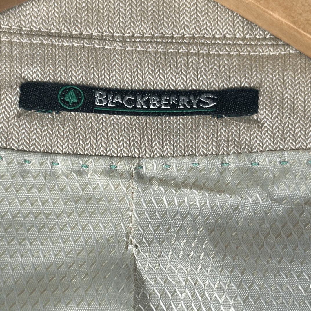 Vintage BlackBerrys Blazer Jacket Linen 38 Slim Beige Men Tan 2 Button Blazer Coat Suit Jacket Blazer Size 38R - 4 Thumbnail
