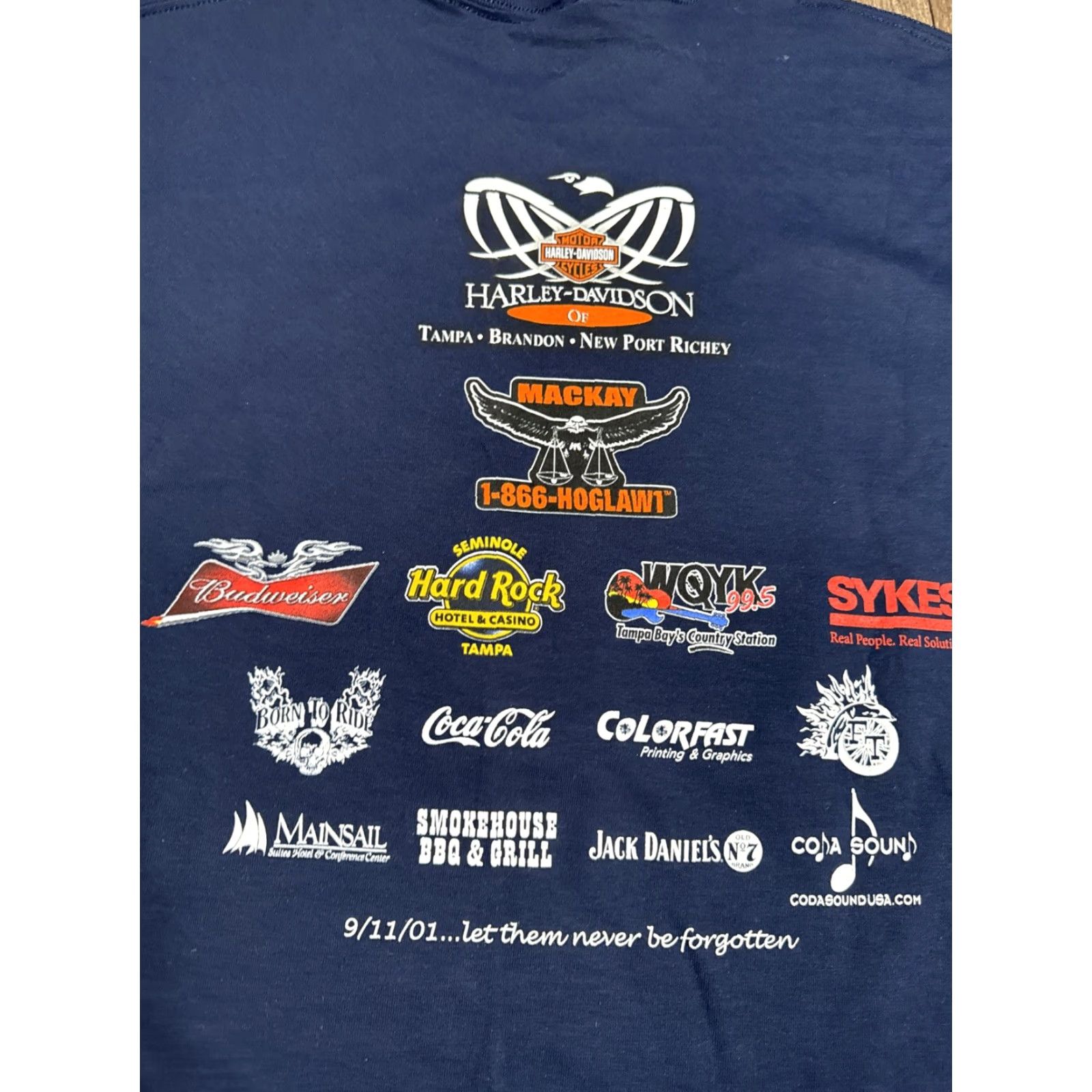 Harley Davidson VINTAGE Harley-Davidson T-Shirt Navy Blue Harley-Davidson Remembrance Day Biker Motorcycle Y2K XL Men Blue T-Shirt Mens 2000s Motorcycle Size US XL / EU 56 / 4 - 6 Thumbnail