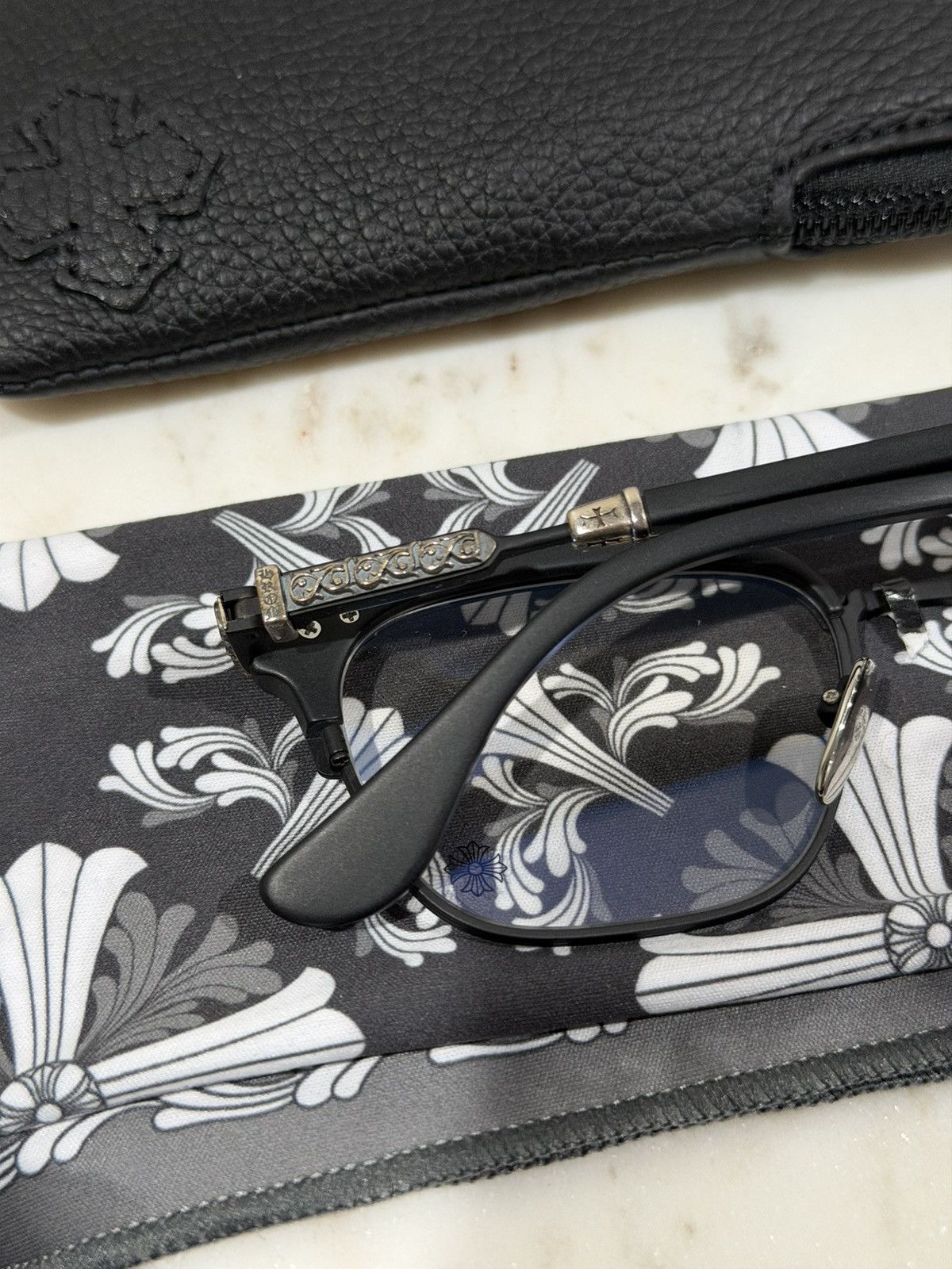 Chrome Hearts Chrome Hearts Vertical Smile II Black/Silver Glasses Size ONE SIZE - 4 Thumbnail