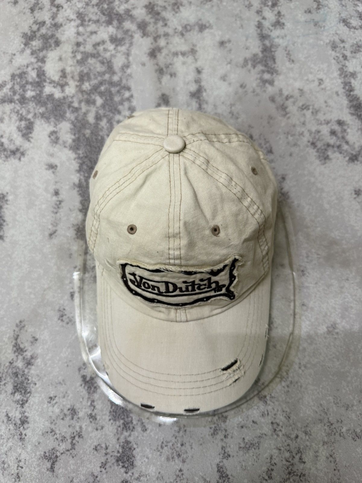 Von Dutch Vintage Von Dutch DistressedDesign CreamWhite Adjustable Cap Size ONE SIZE - 5 Thumbnail