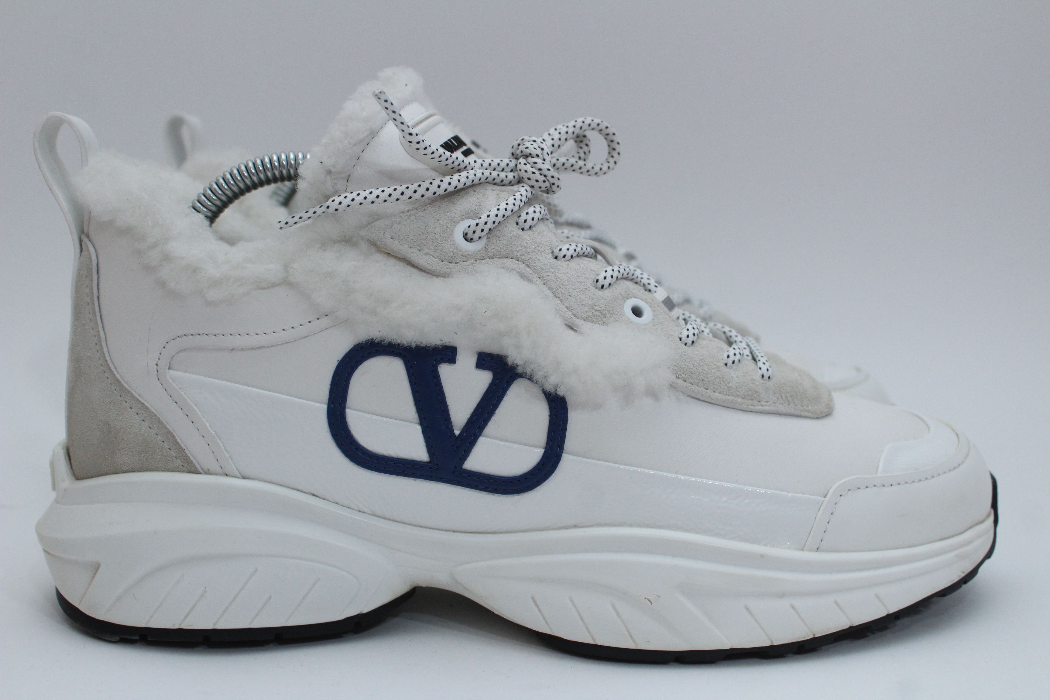 Valentino Valentino Shegoes Shearling VLogo Sneakers White 40.5 Size US 10.5 / IT 40.5 - 7 Thumbnail