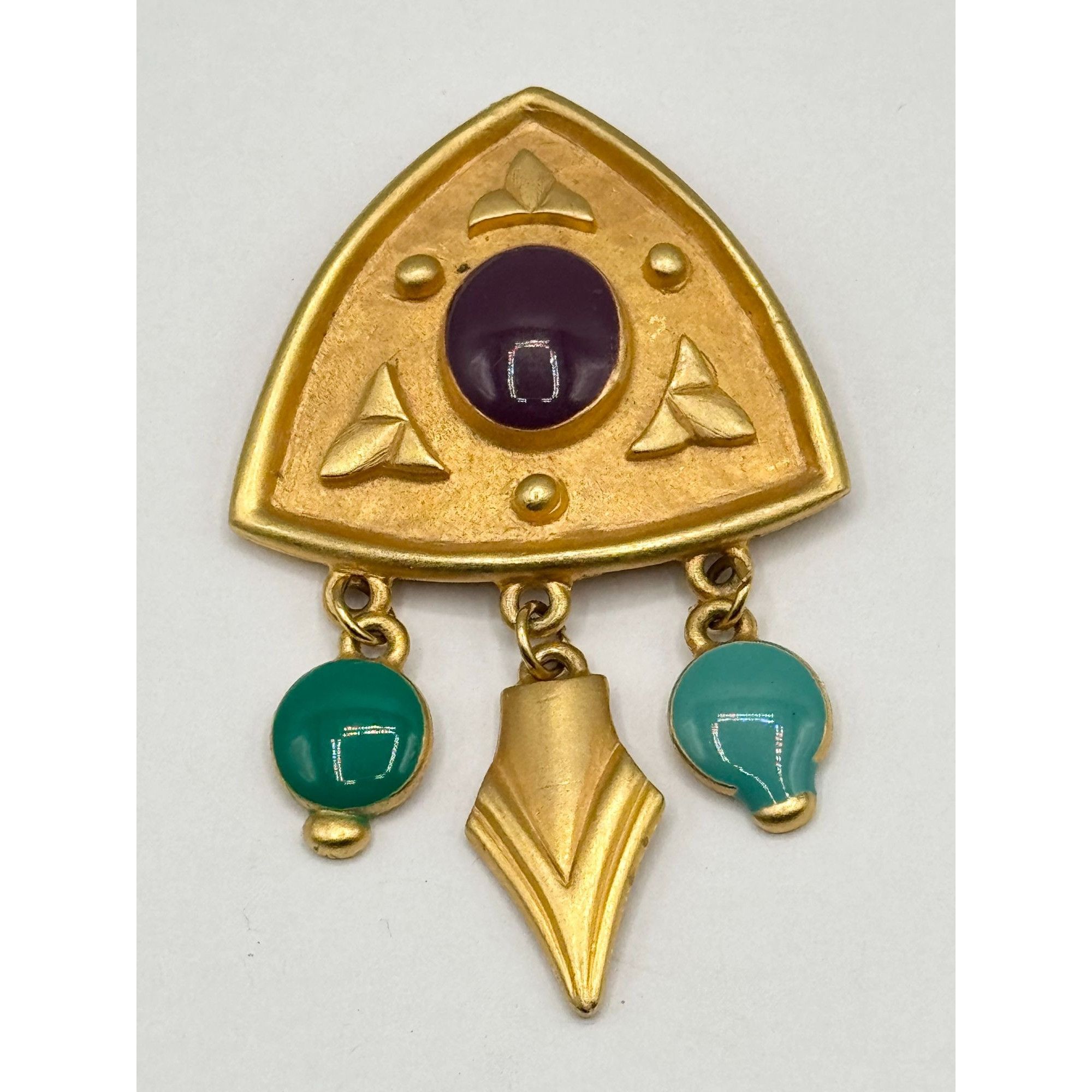Vintage Vintage enamel gold charm brooch pin Size ONE SIZE - 1 Thumbnail
