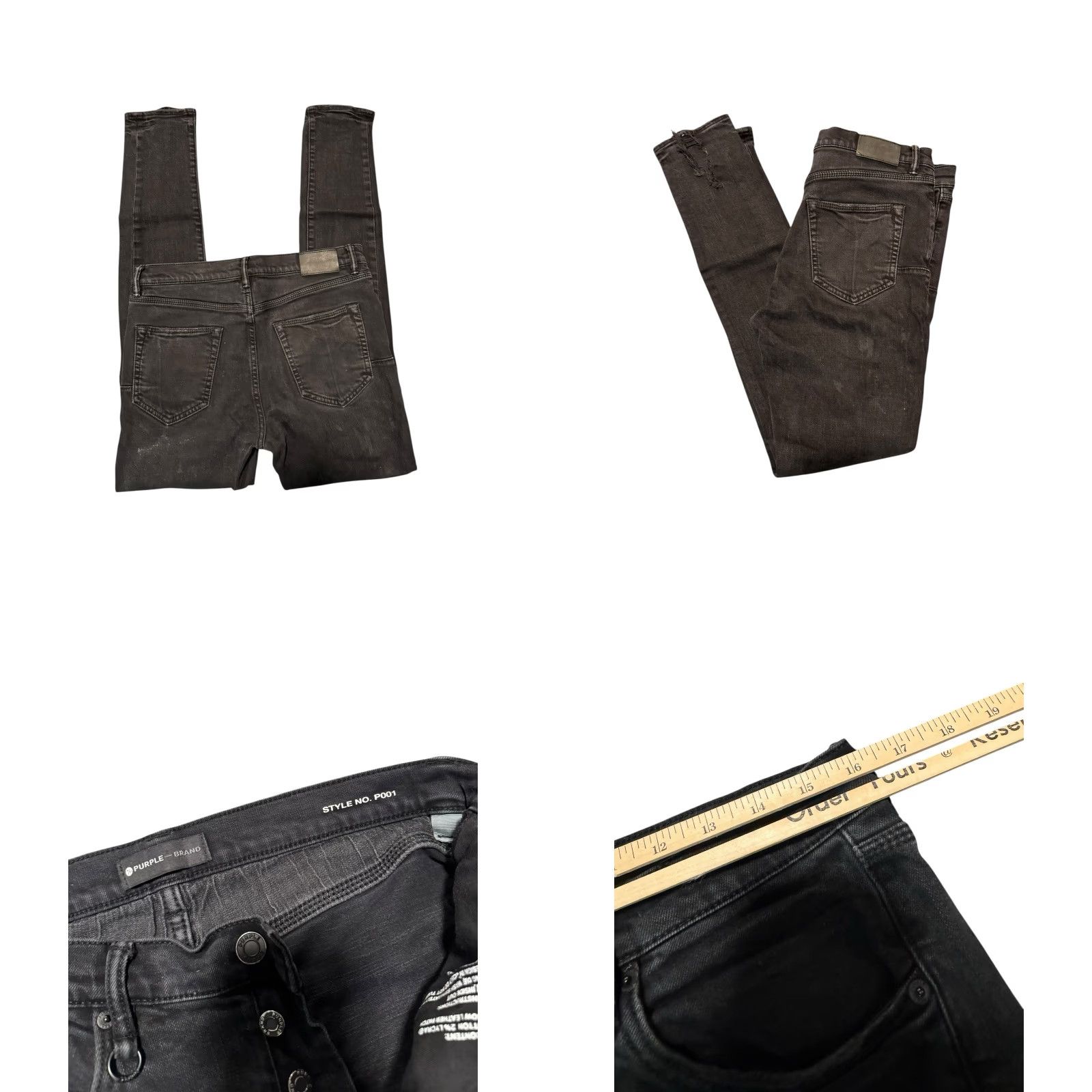 J Brand VINTAGE Purple Brand Jeans P001 BLR Mens 32/32 Denim Jeans Distressed Black Slim 5-Pocket Mens Size US 32 / EU 48 - 9 Thumbnail