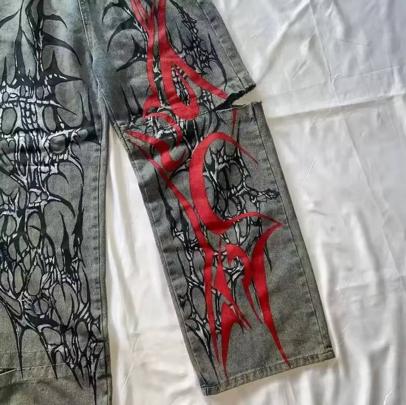Japanese Brand × Vintage best quality vintage painted jeans Size US 36 / EU 52 - 5 Thumbnail