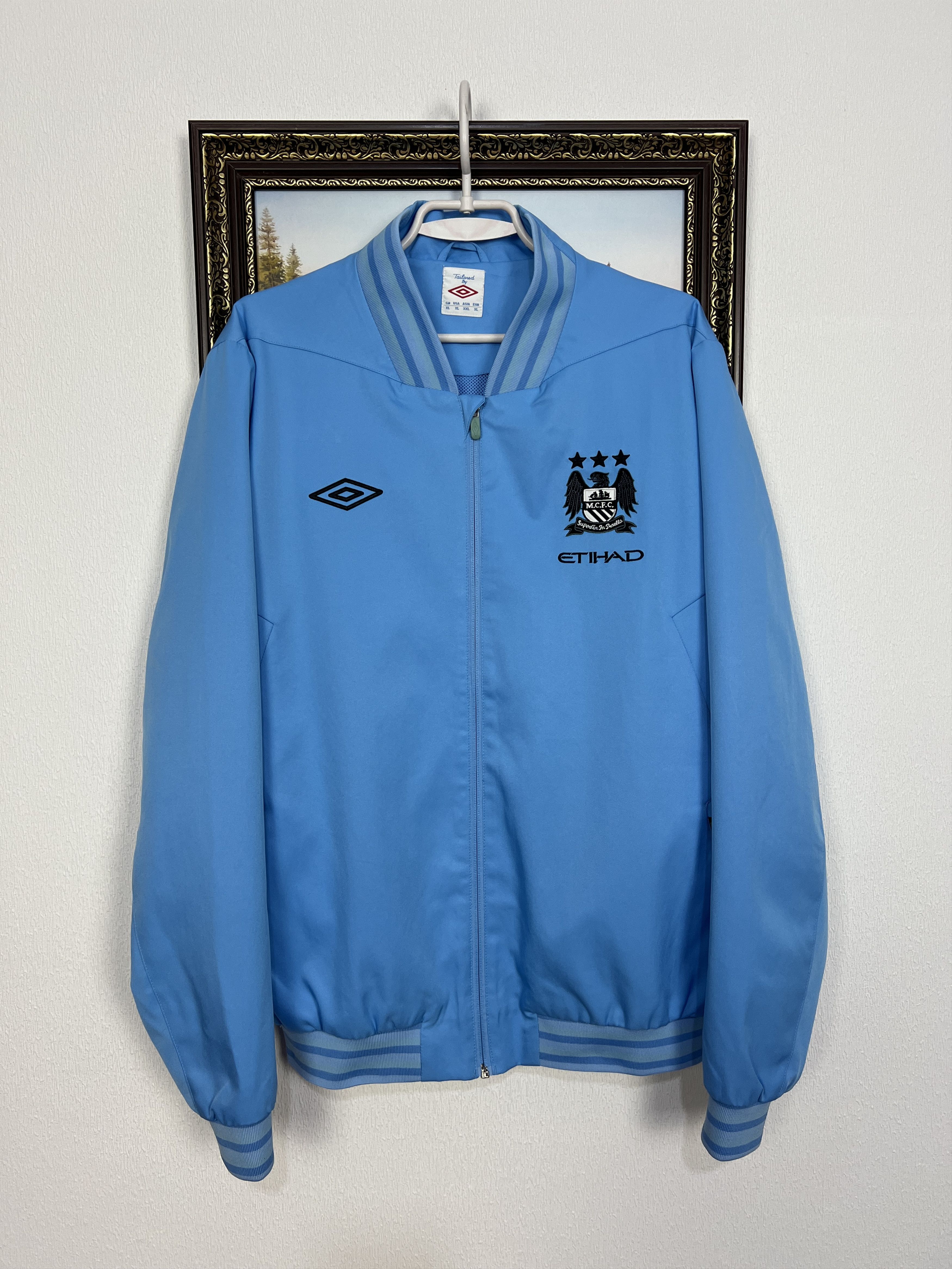 Umbro Vintage Manchester City Football Jacket Soccer Track Top Size US XL / EU 56 / 4 - 1 Thumbnail