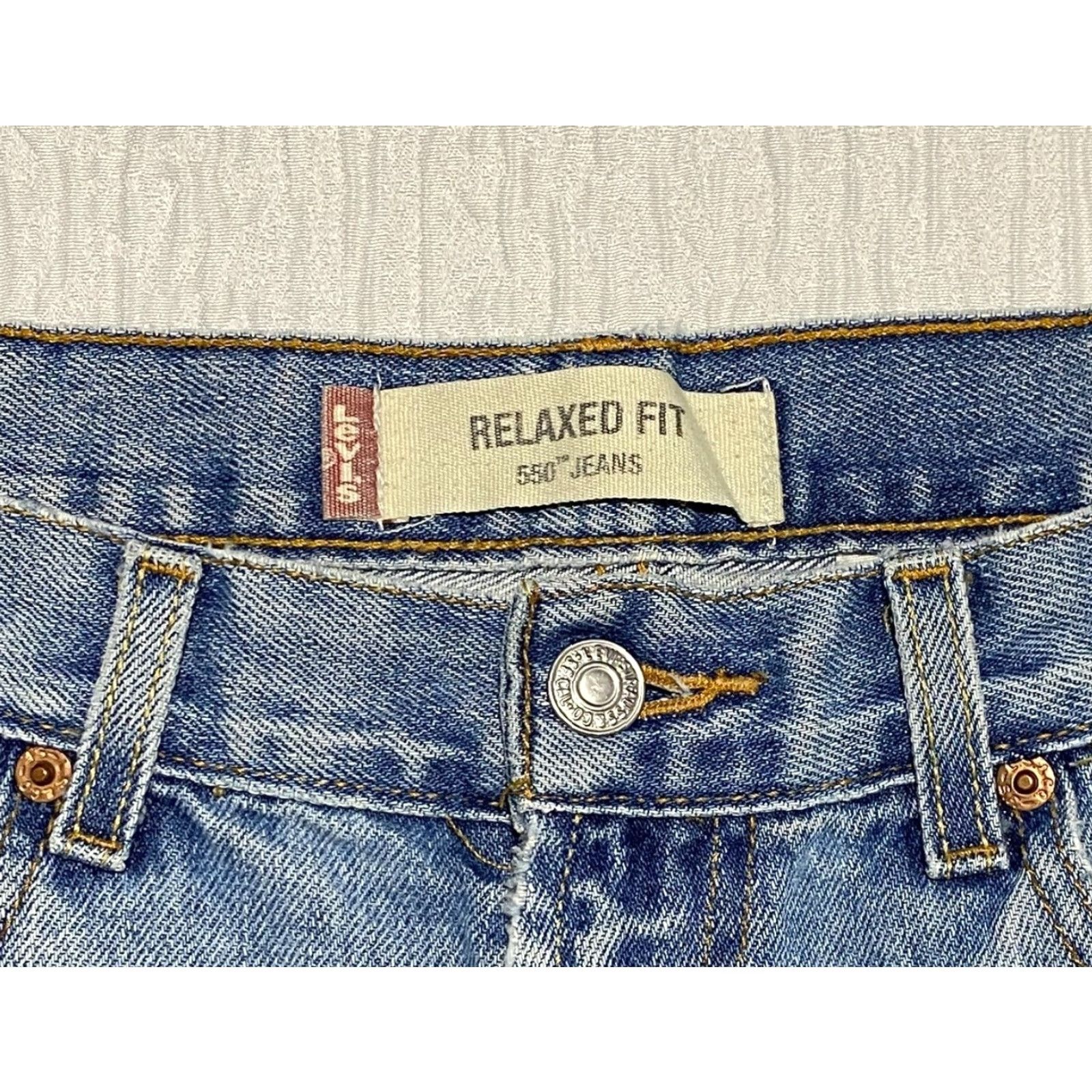 Levi's VINTAGE Levi's 550 Jeans Mens Straight Denim Blue 33x36 Relaxed Fit 5-Pocket Machine Washable Size US 33 - 4 Thumbnail