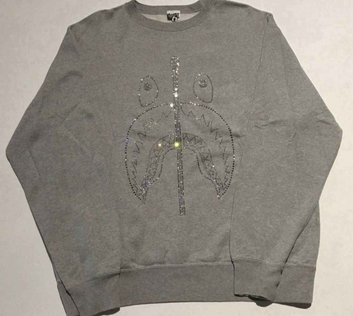 Bape Bape Swarovski shark crew neck pullover sweatshirt Size US XL / EU 56 / 4 - 1 Thumbnail