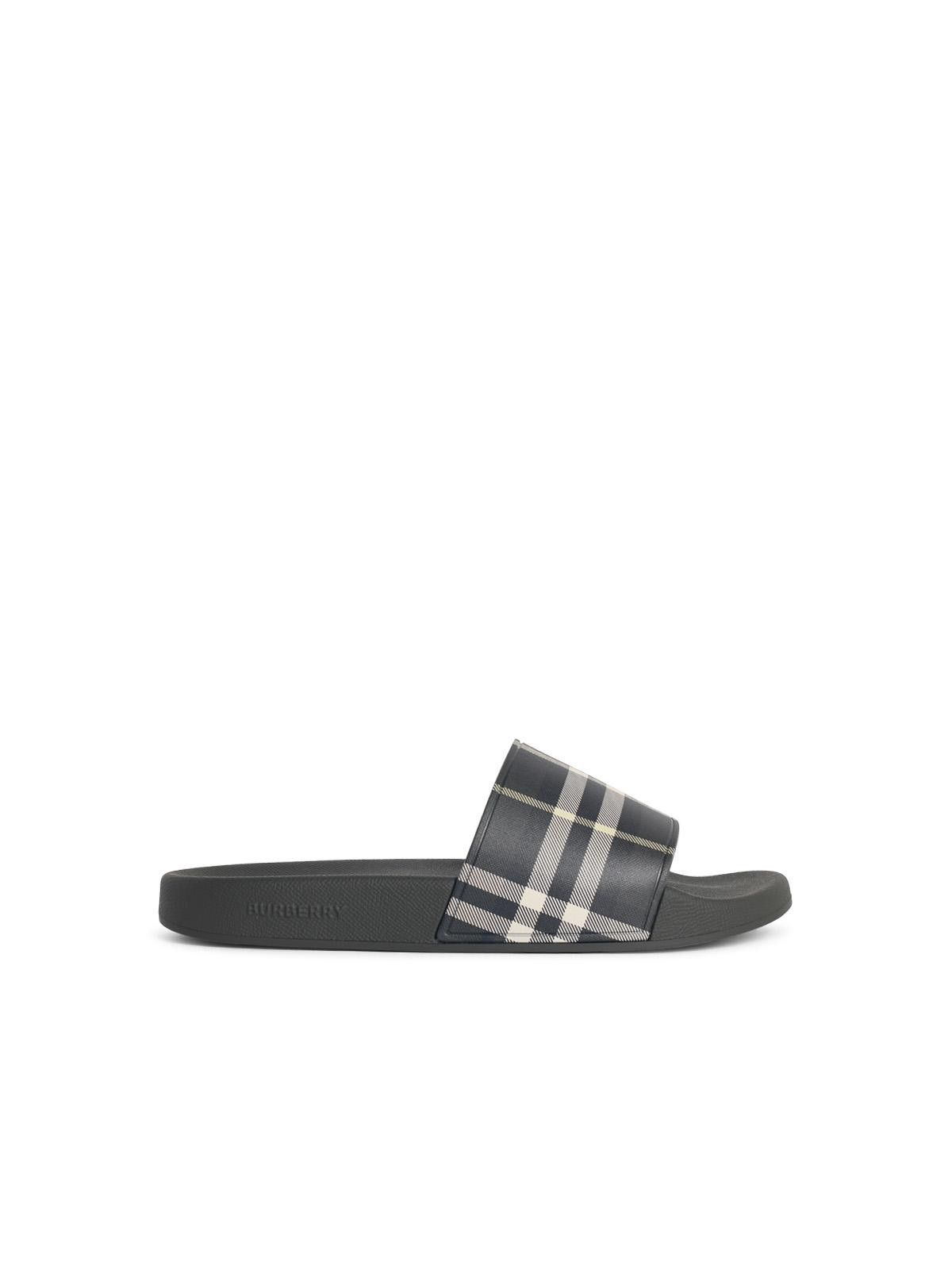 Burberry BURBERRY 'Check' 'Thicket' Green Polyurethane Slippers Size US 8 / EU 41 - 1 Thumbnail