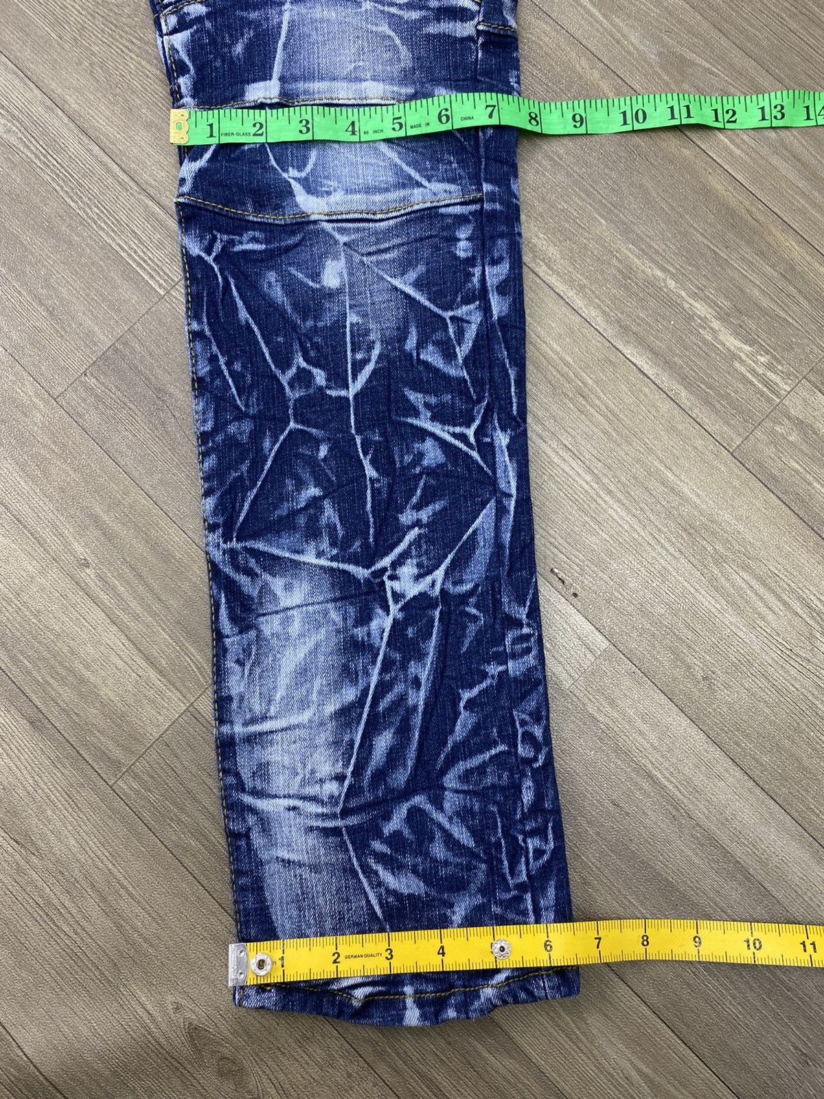 Japanese Brand Japanese Acid Wash Blue Balmain Style Bikers Pants Size US 34 / EU 50 - 17 Thumbnail