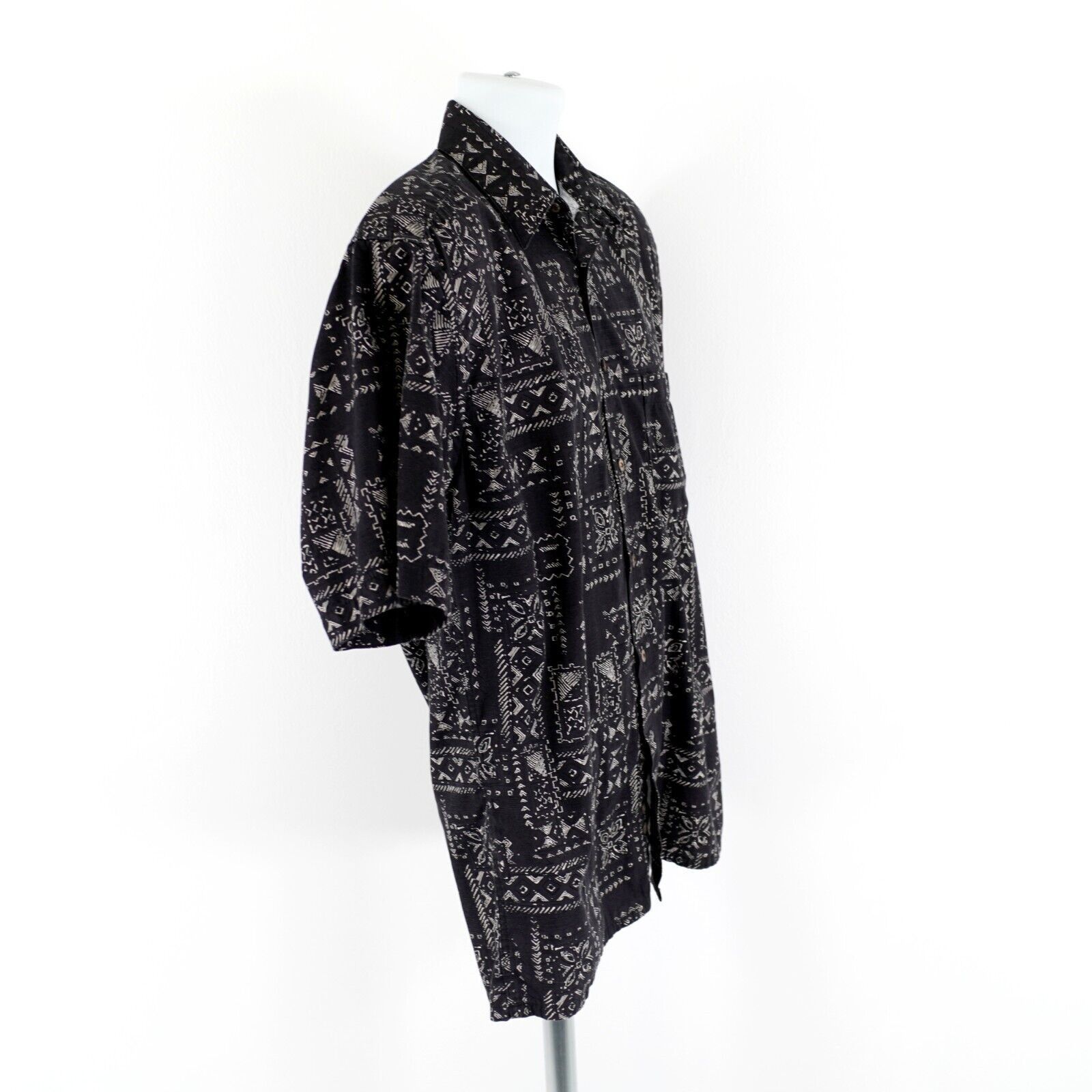 Pierre Cardin Pierre Cardin Black Tan Floral Aztec Short Sleeve Button Fro Size US S / EU 44-46 / 1 - 4 Thumbnail