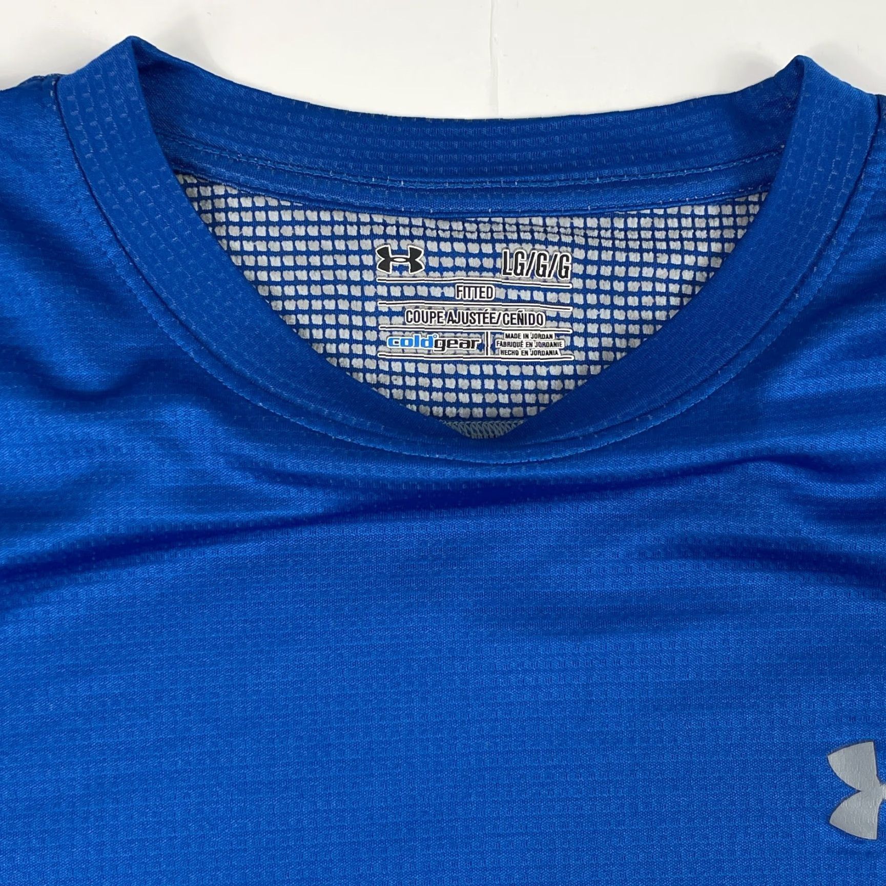 Under Armour Under Armour Shirt Mens Large Blue ColdGear Compression Workout Gym Grid Fleece Size US L / EU 52-54 / 3 - 7 Thumbnail