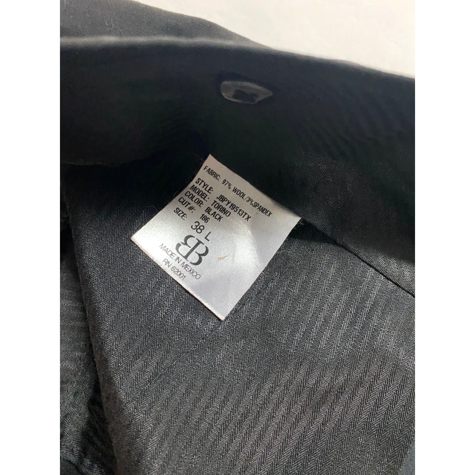 Vintage JB Britches Pants Mens 38x41 Black Cotton Flat Front Zip Straight Dress Pants Regular Mens Size US 38 / EU 54 - 2 Thumbnail