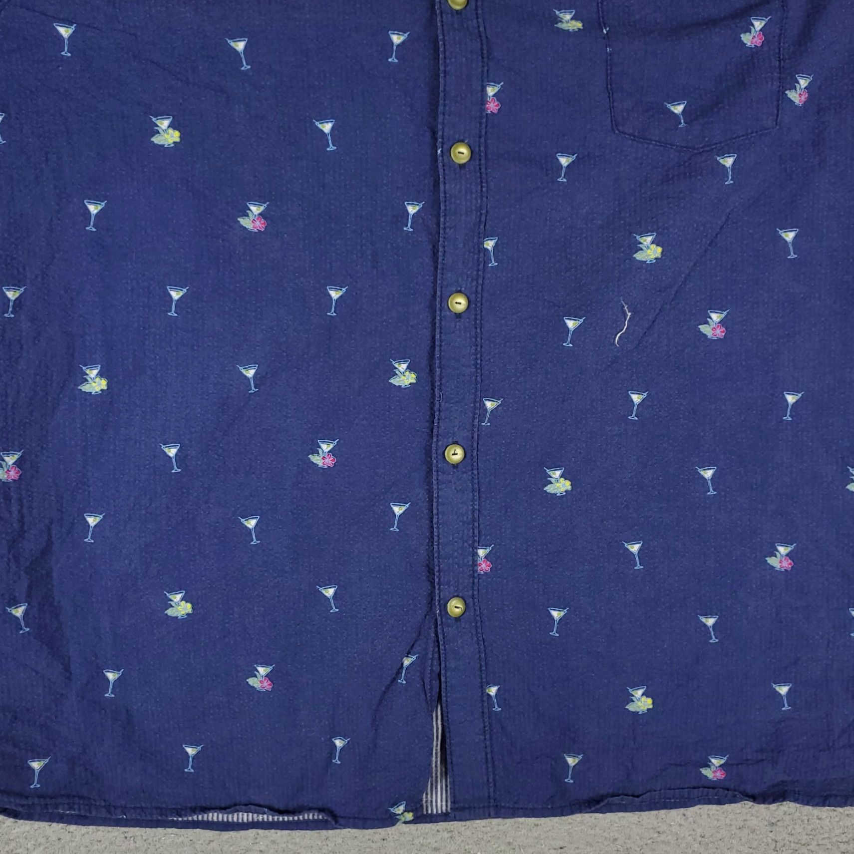 Tommy Bahama Tommy Bahama Geometric Button-Up Shirt Men’s 3XL Blue Cotton Blend Short Sleeve Casual Tropical Size US XXL / EU 58 / 5 - 3 Thumbnail