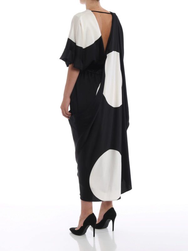 Valentino o1y0226 Midi Dress in Black/White Size XS / US 0-2 / IT 36-38 - 4 Thumbnail