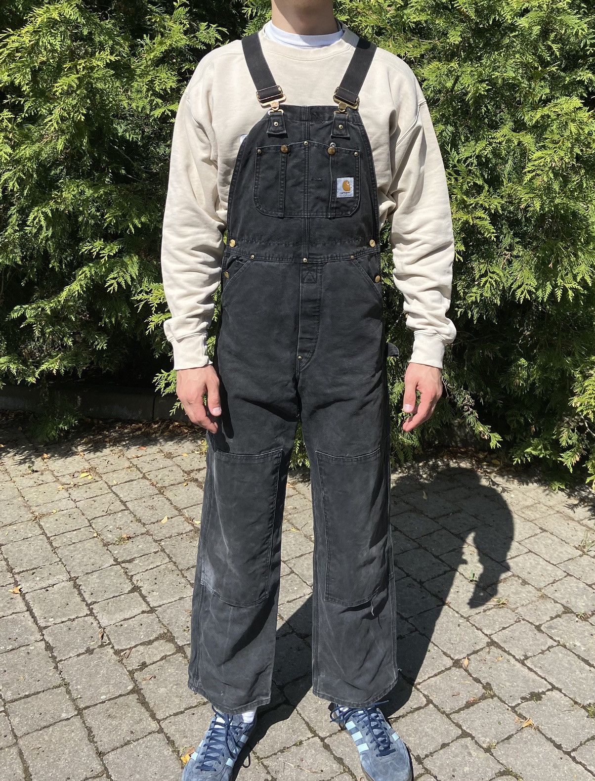 Carhartt × Made In Usa × Vintage 🟤Crazy faded black Vintage