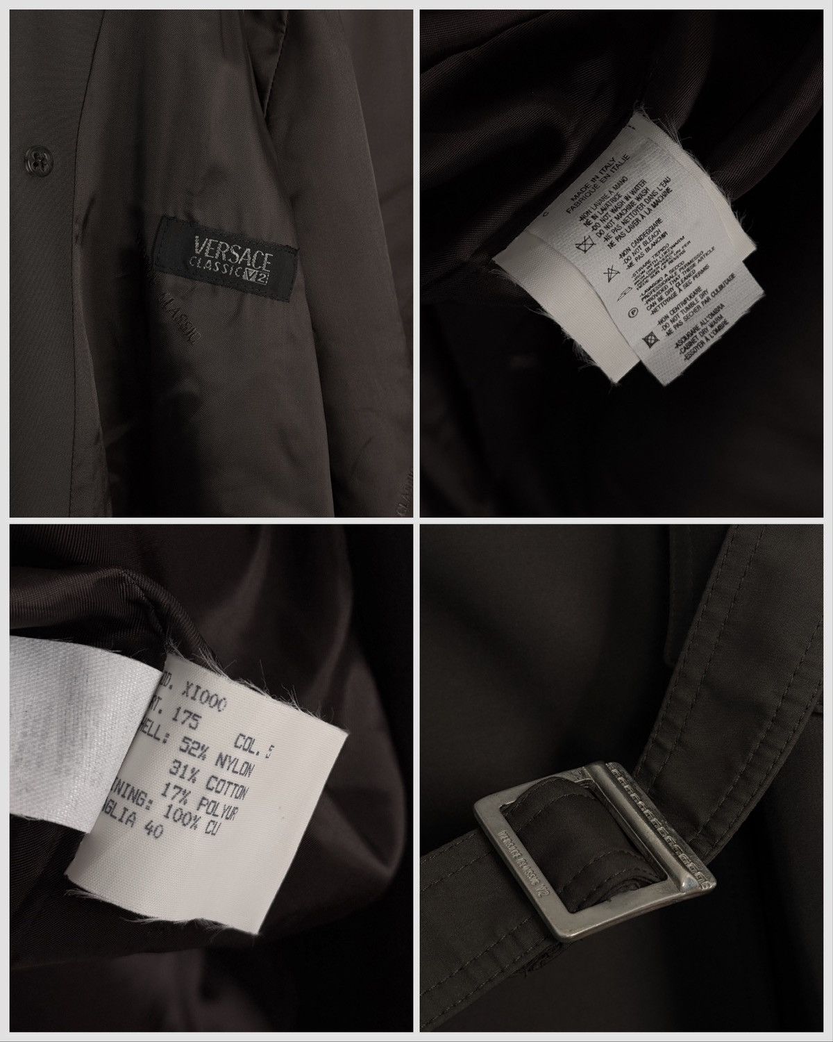 Versace Stunning Rare 90s VERSACE V2 Double Breasted Trench Coat Size S / US 4 / IT 40 - 7 Thumbnail