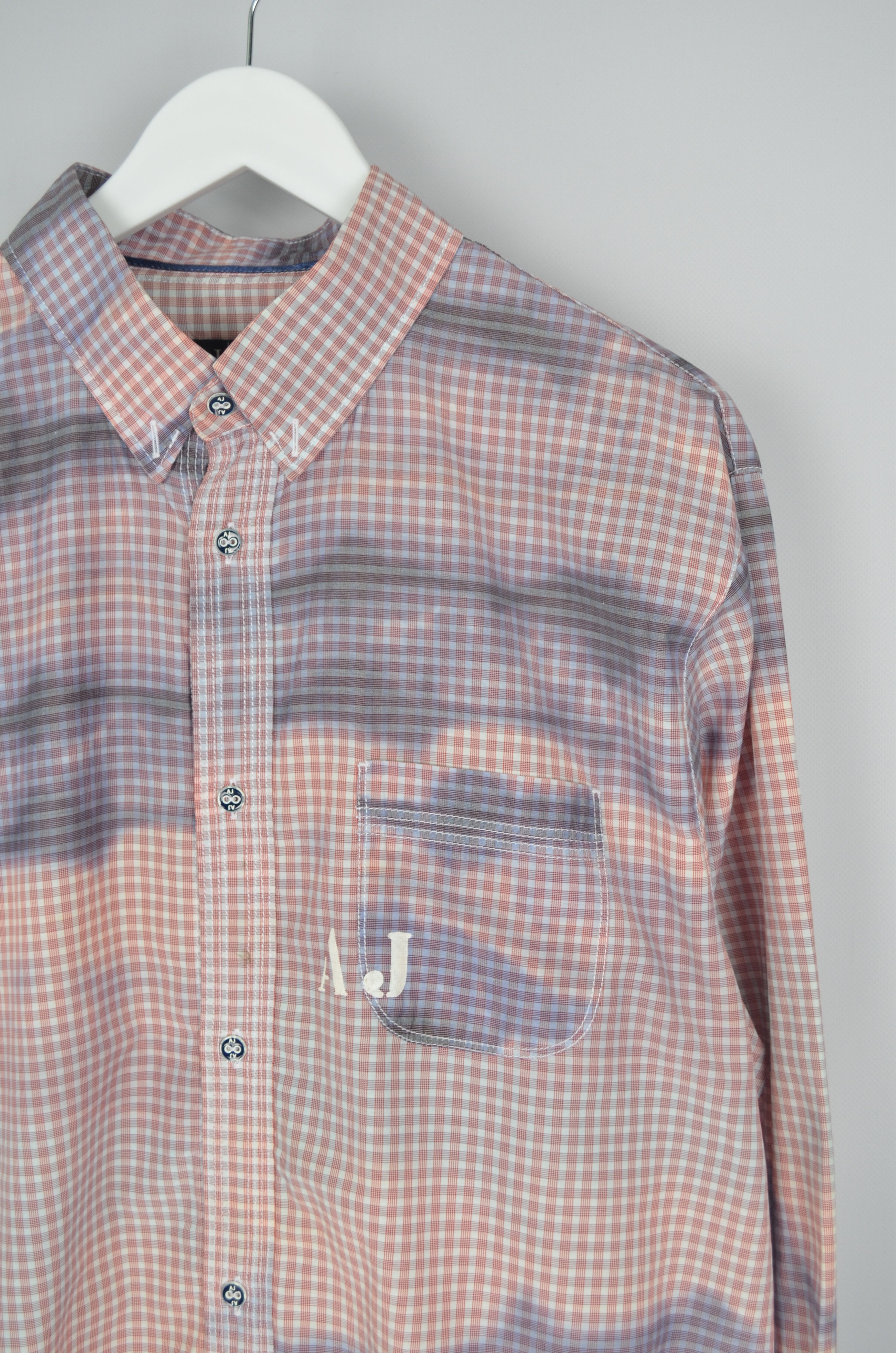 Armani × Vintage Vintage 90s Armani Jeans Check Logo Dyed Shirt Size XXL 2XL Size US XXL / EU 58 / 5 - 3 Thumbnail