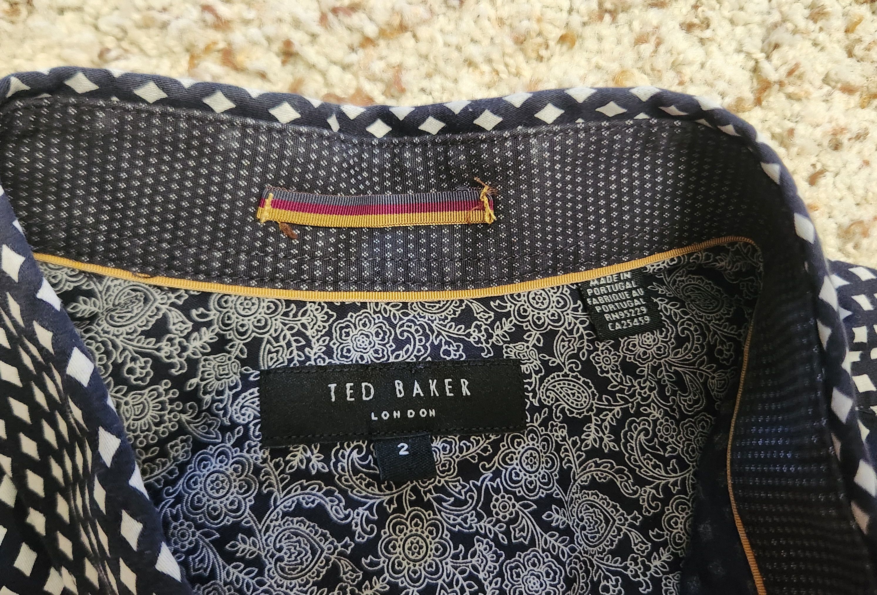 Ted Baker Ted Baker shirt S men's cotton black white geometric Size US S / EU 44-46 / 1 - 7 Thumbnail