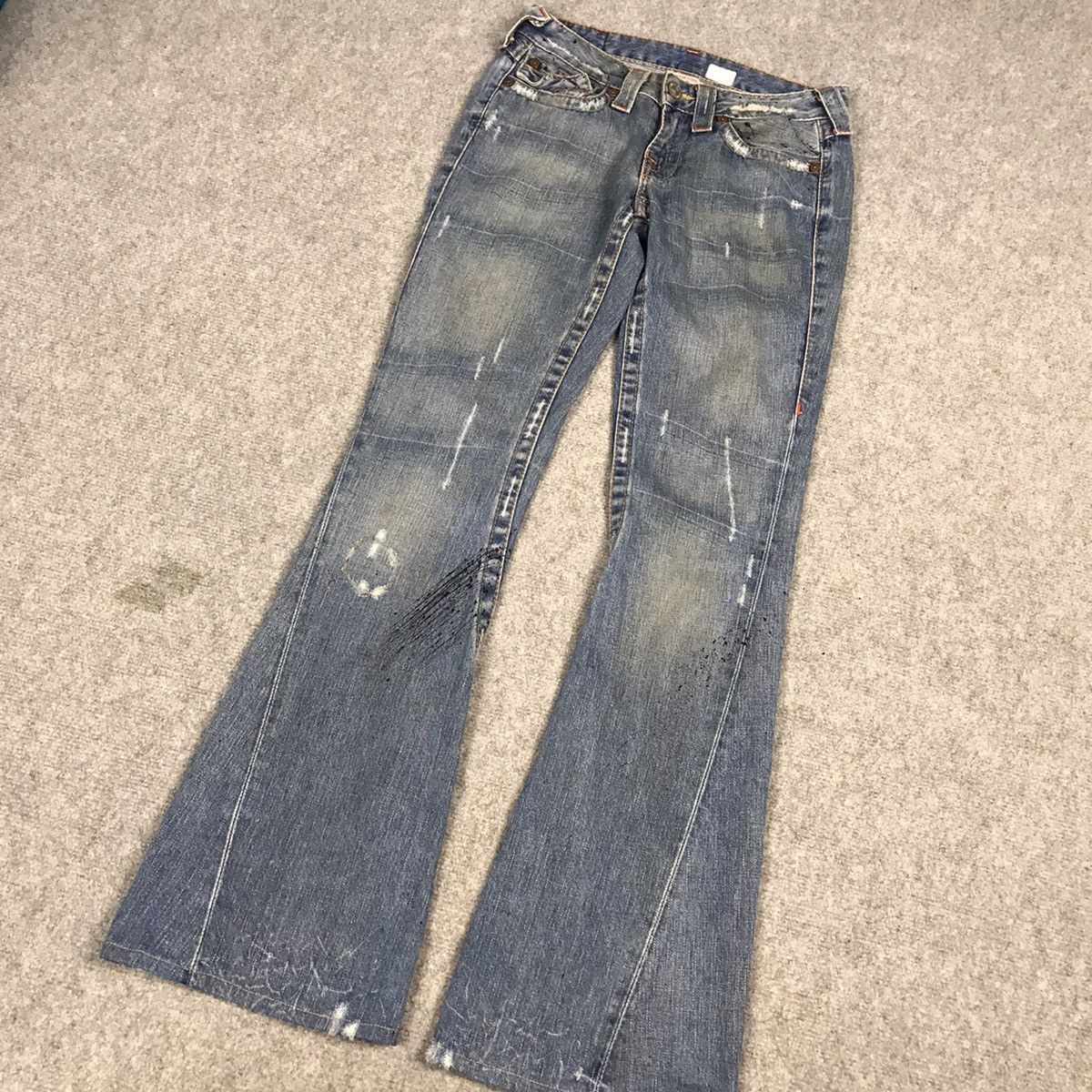 Japanese Brand FLARE TRUE RELIGION BOOT CUT DENIM DISTRESSED DENIM PANTS Size 26" / US 2 / IT 38 - 4 Thumbnail