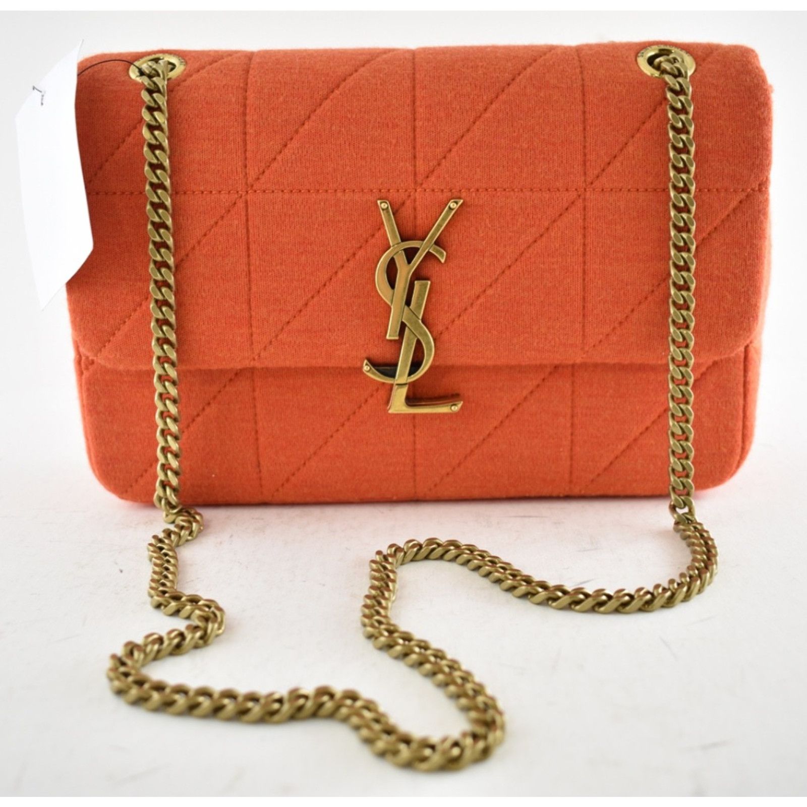 Yves Saint Laurent Saint Laurent Medium Marigold Orange Jersey Shoulder Bag Size ONE SIZE - 5 Thumbnail