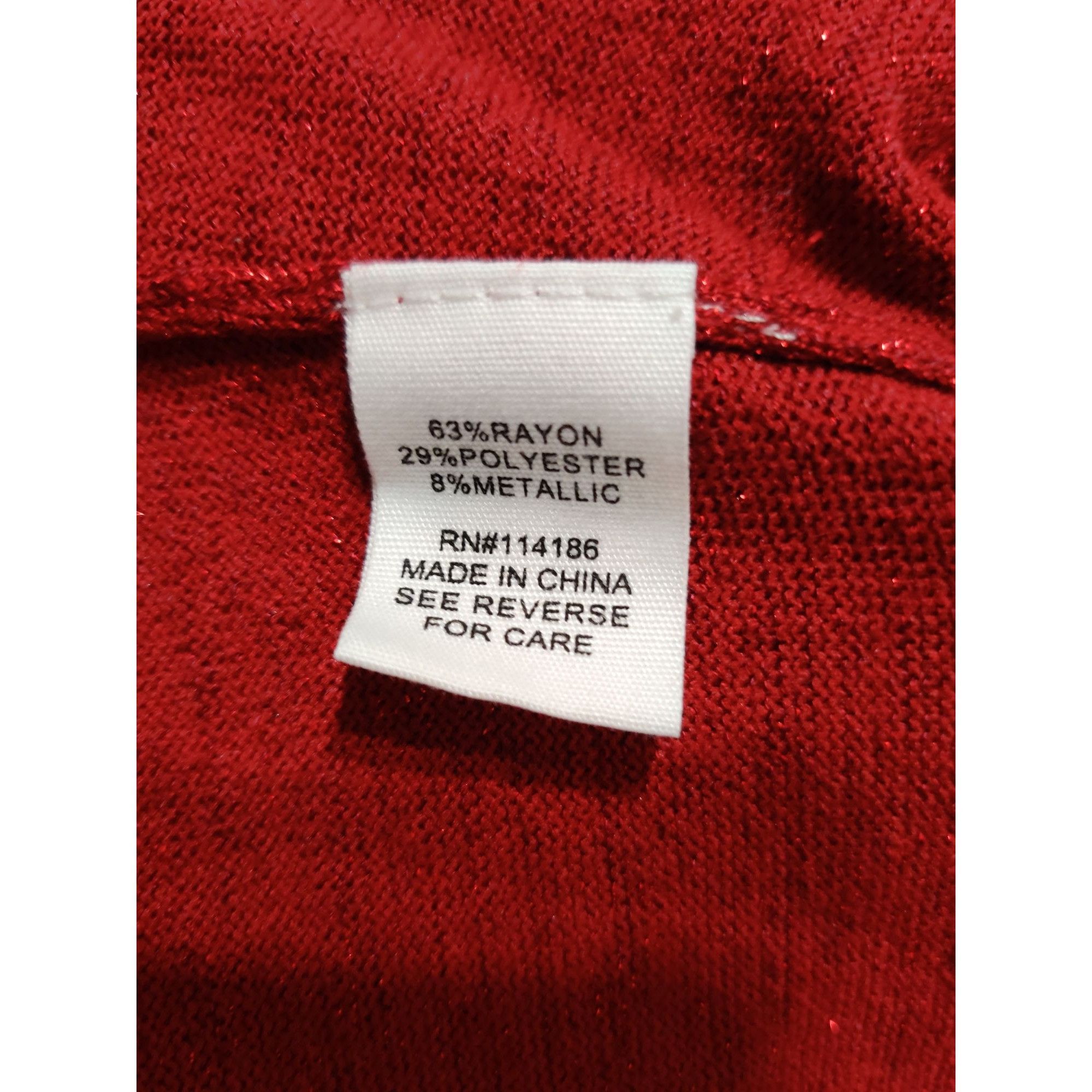 Other 89th + Madison XL Womens Sweater Red Metallic Ribbed Open Fr Size XL / US 12-14 / IT 48-50 - 8 Thumbnail