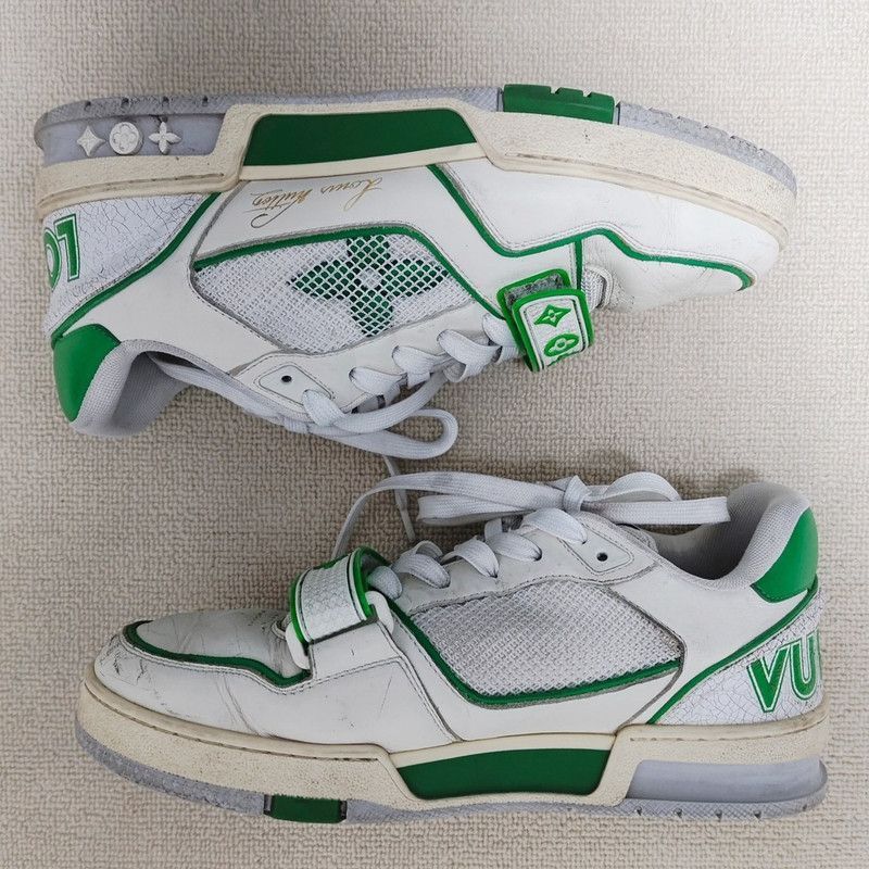Louis Vuitton Louis Vuitton Green and White Trainer Sneakers Size US 8 / IT 38 - 6 Thumbnail