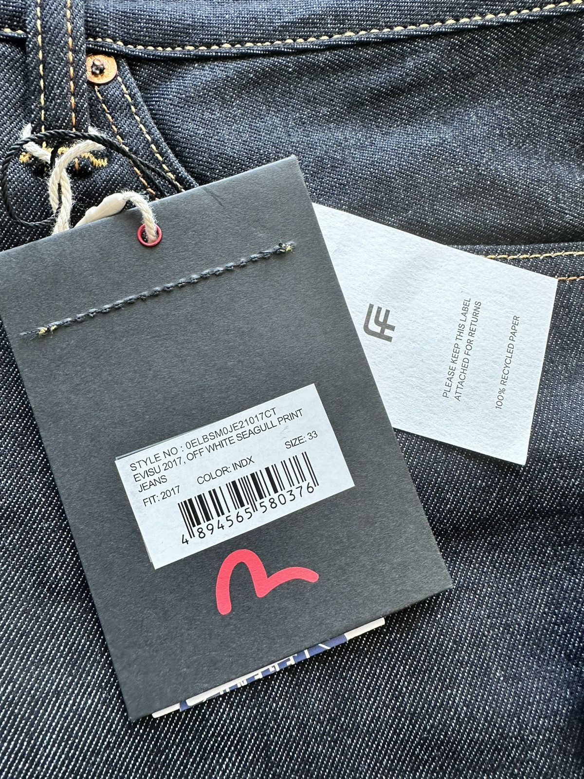 Evisu Evisu Blue Indigo Japenese Denim White Gulls sz 33 Size US 33 - 7 Thumbnail
