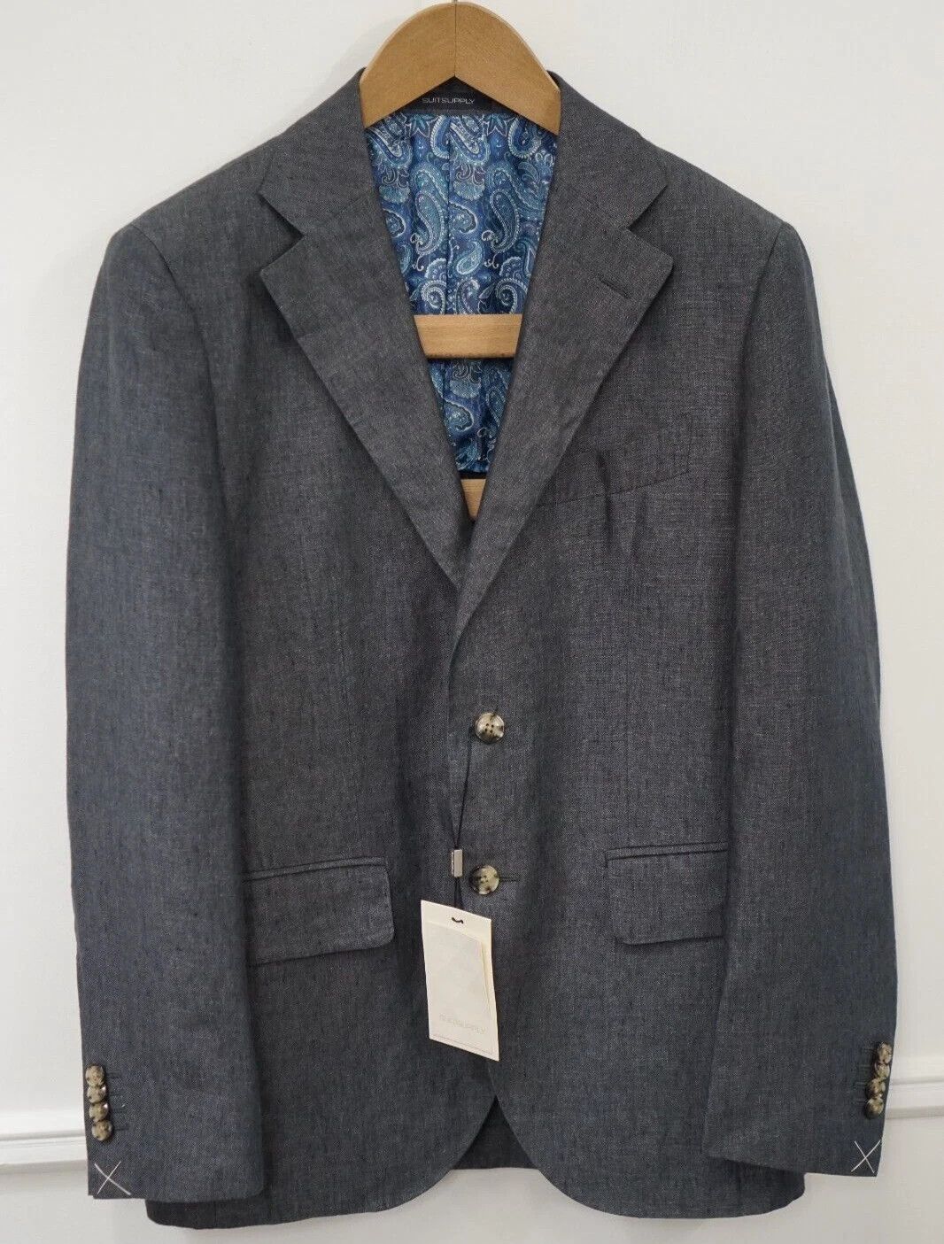 Suitsupply Men Suitsupply Blazer 100% Wool Grey Angelico Size 23 US36S Size 36S - 1 Thumbnail