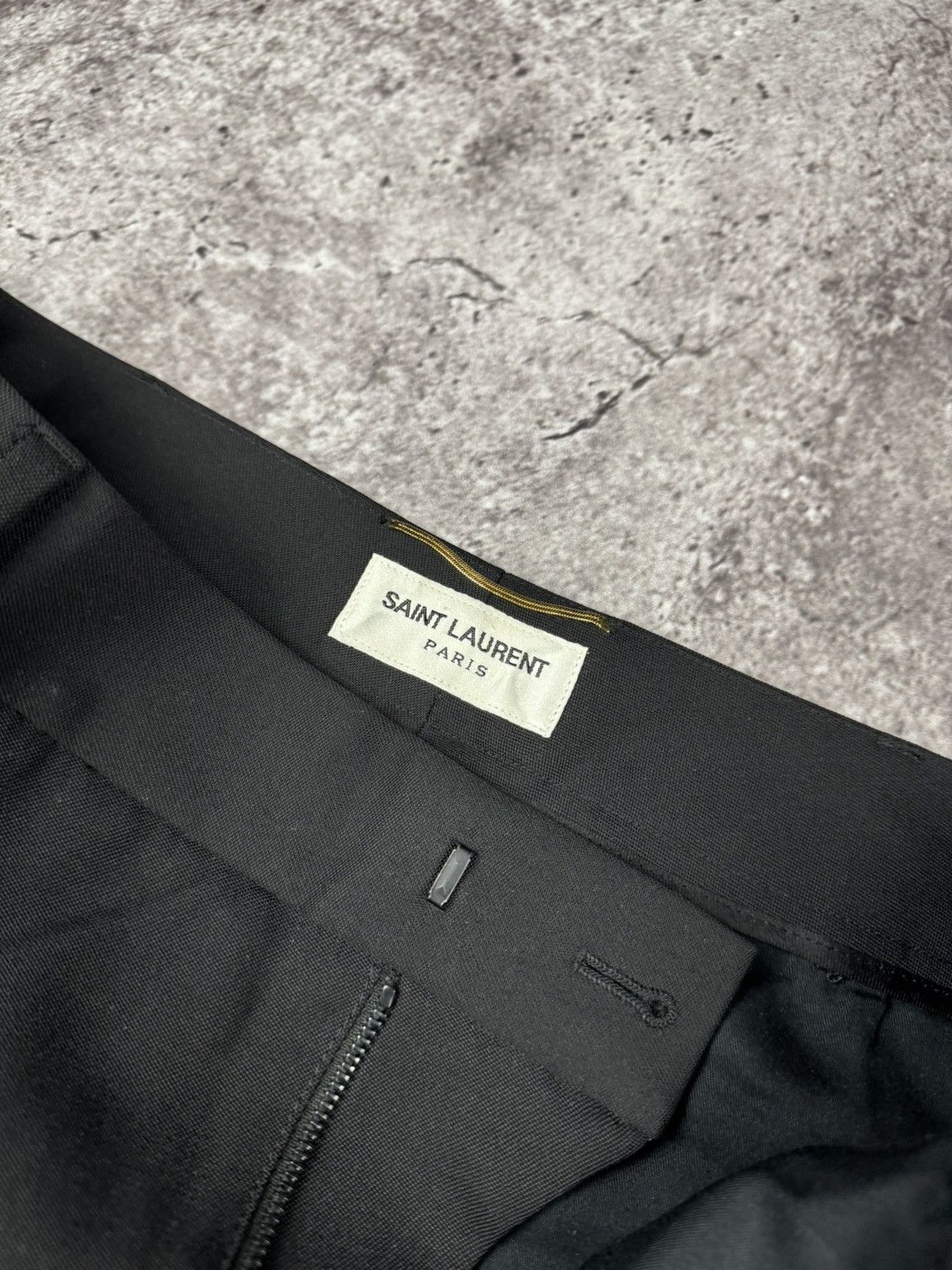 Saint Laurent Paris Saint Laurent High-Waisted Black Wool Trousers F38 Very rare Size 27" / US 4 / IT 40 - 4 Thumbnail