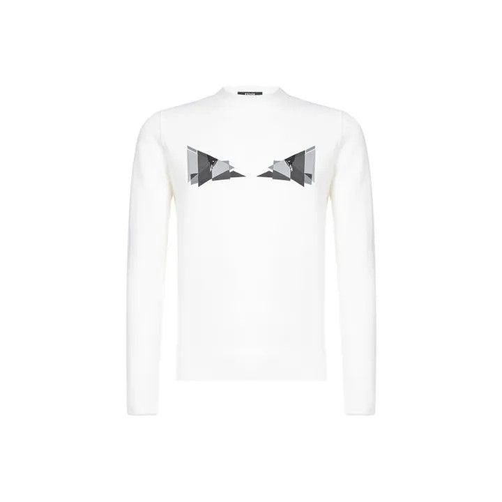 Fendi FENDI White Devil Eyes Pattern Sweater -2507 Size US M / EU 48-50 / 2 - 1 Thumbnail