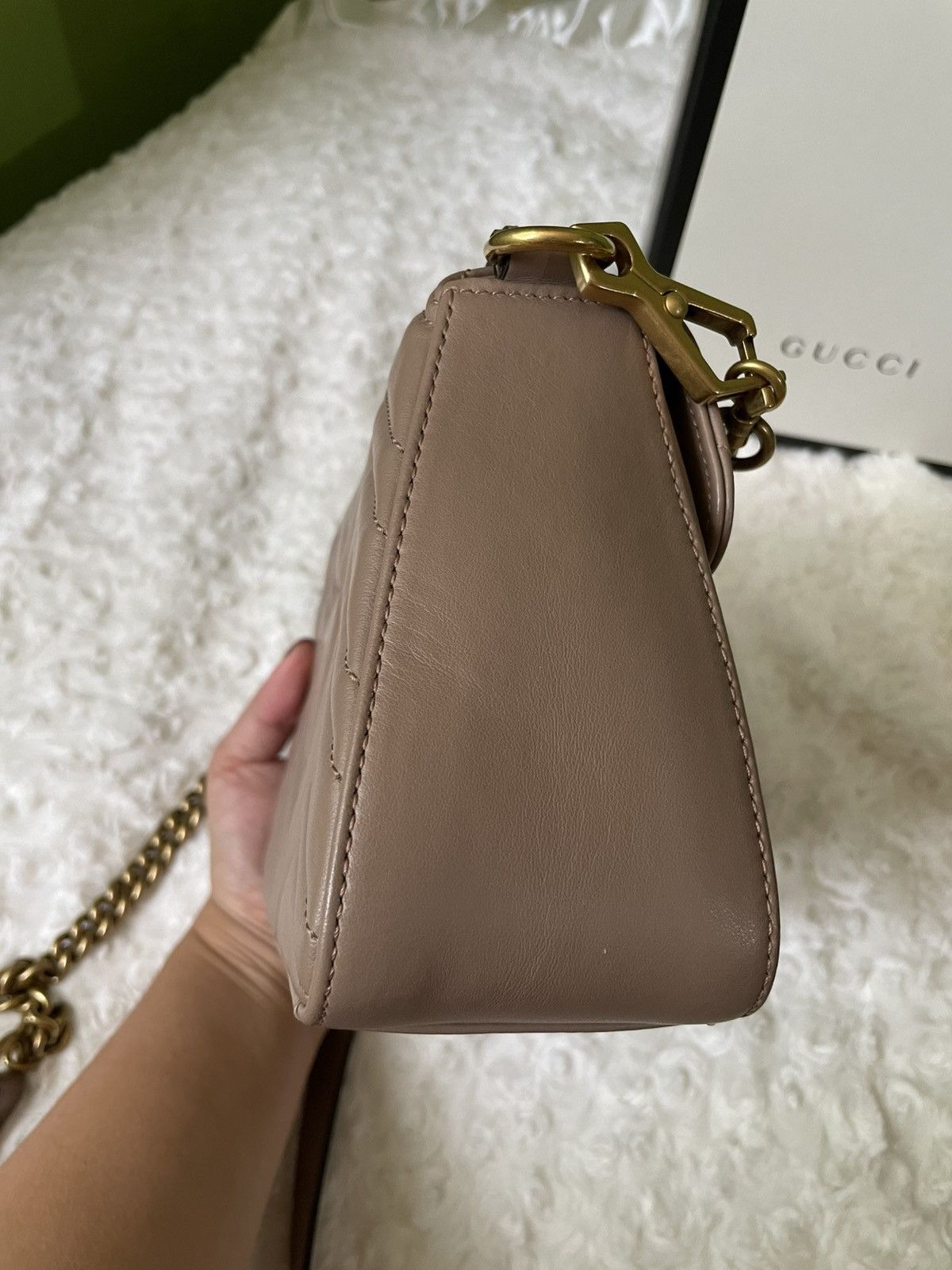 Gucci Gucci GG Marmont Dusty Pink Mini Top Handle Bag Size ONE SIZE - 6 Thumbnail
