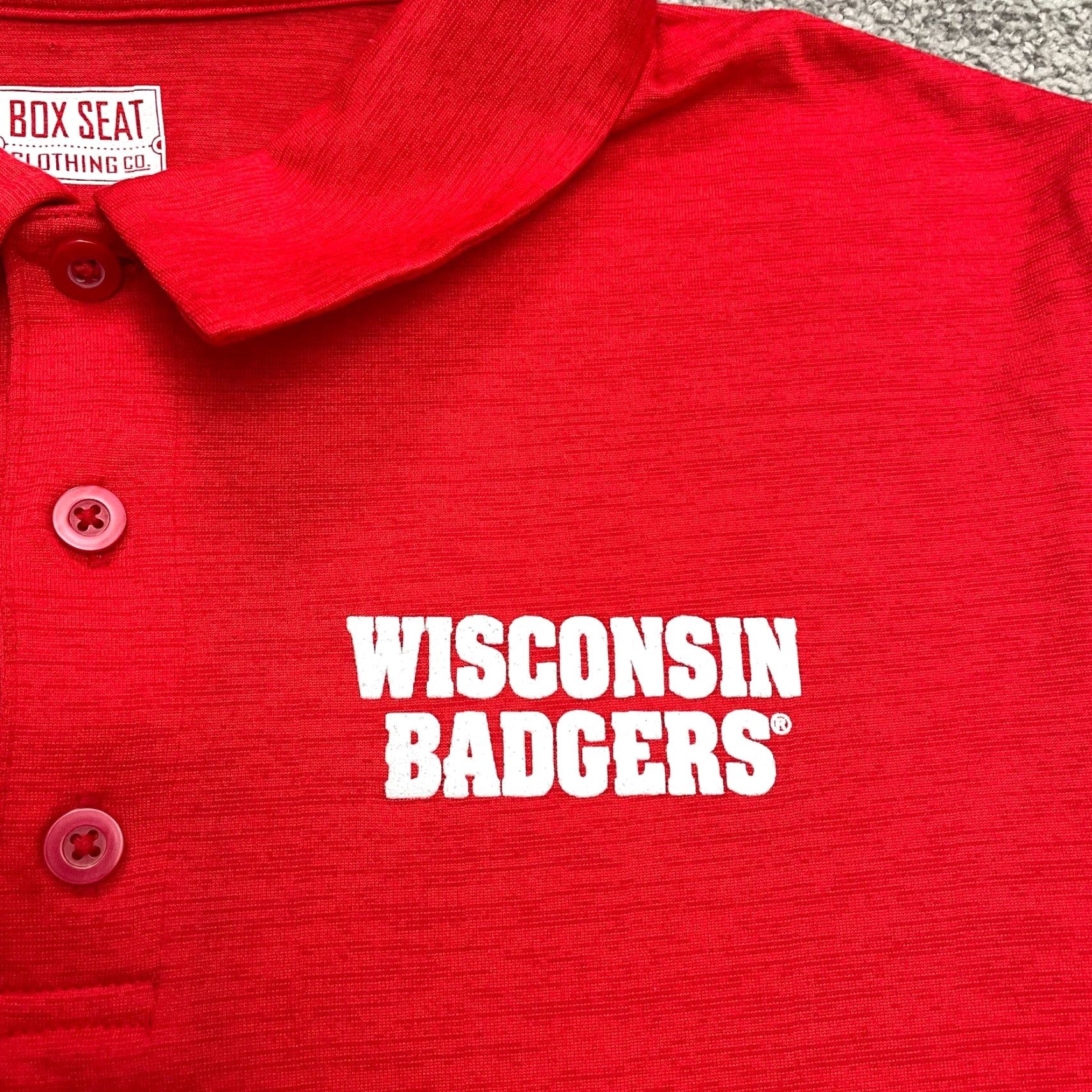 Vintage Box Seat Polo Shirt Mens Medium Red UW Badgers University Shirt Polo Size US M / EU 48-50 / 2 - 4 Thumbnail